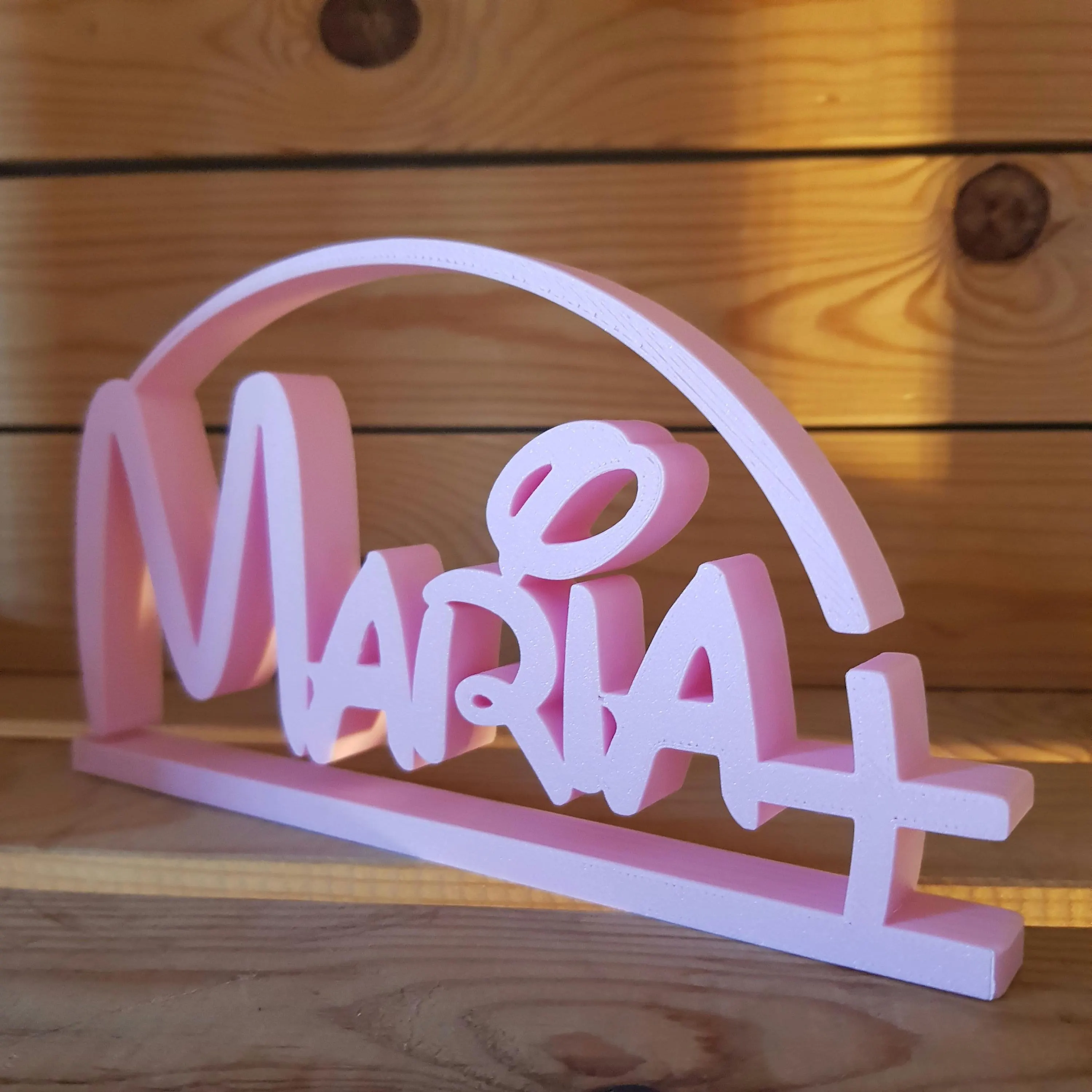 Placa de mesa personalizada impressa em 3D com nome