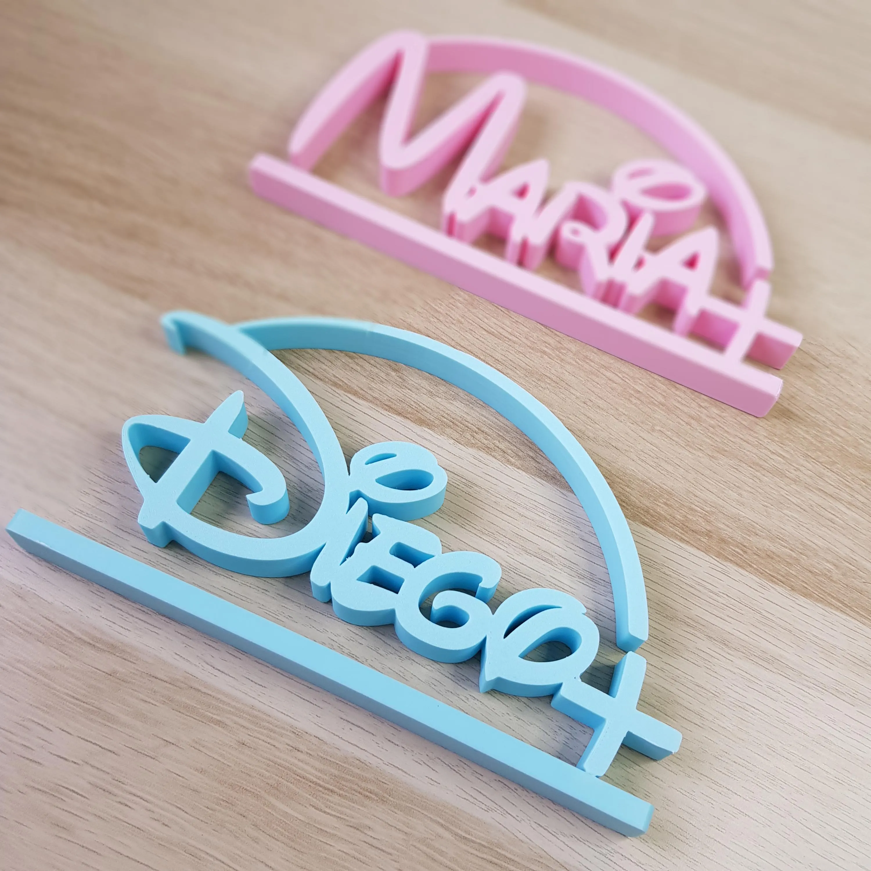 Placa de mesa personalizada impressa em 3D com nome