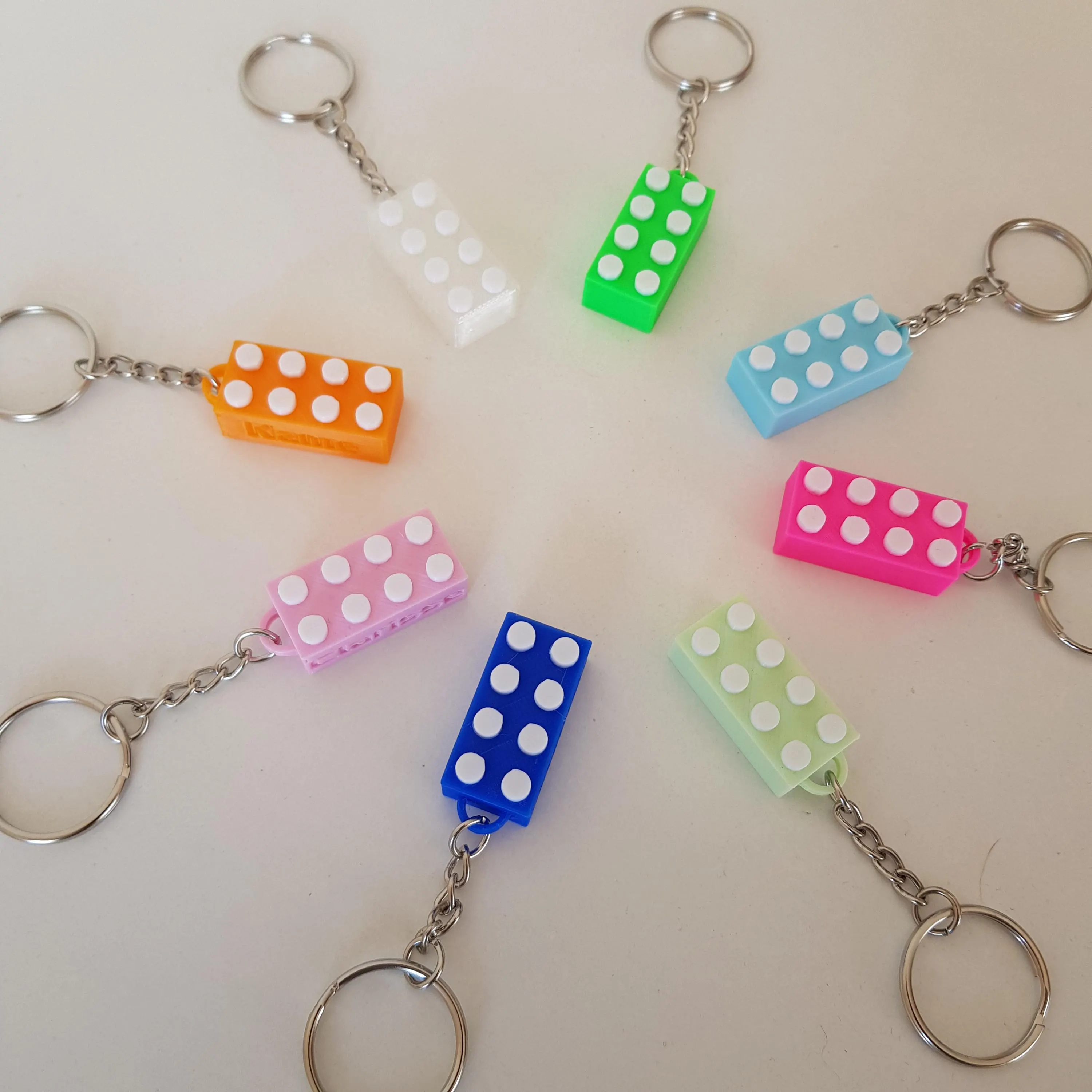 Porta-chaves compatível com LEGO e bloco personalizado
