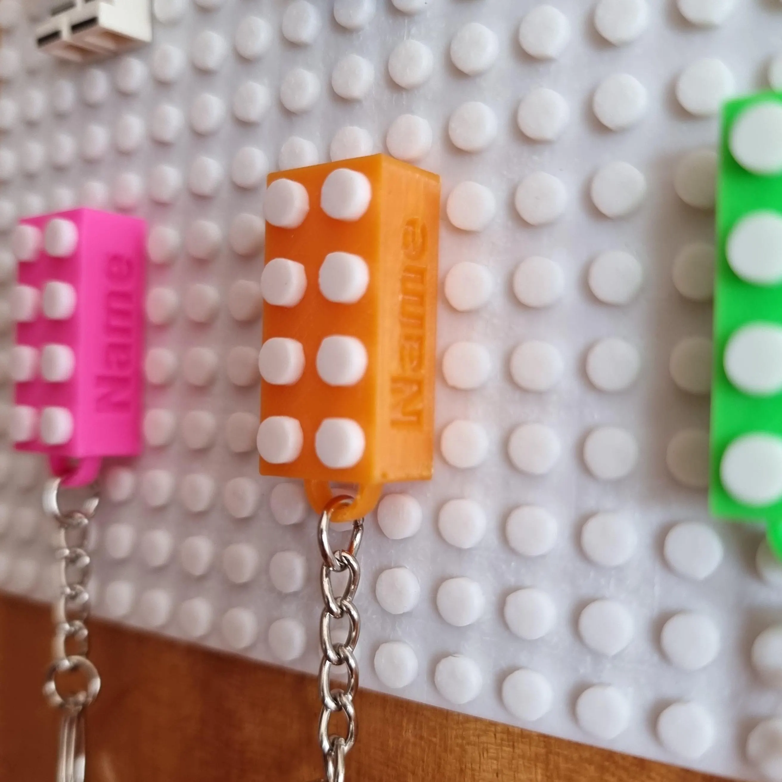 Porta-chaves compatível com LEGO e bloco personalizado