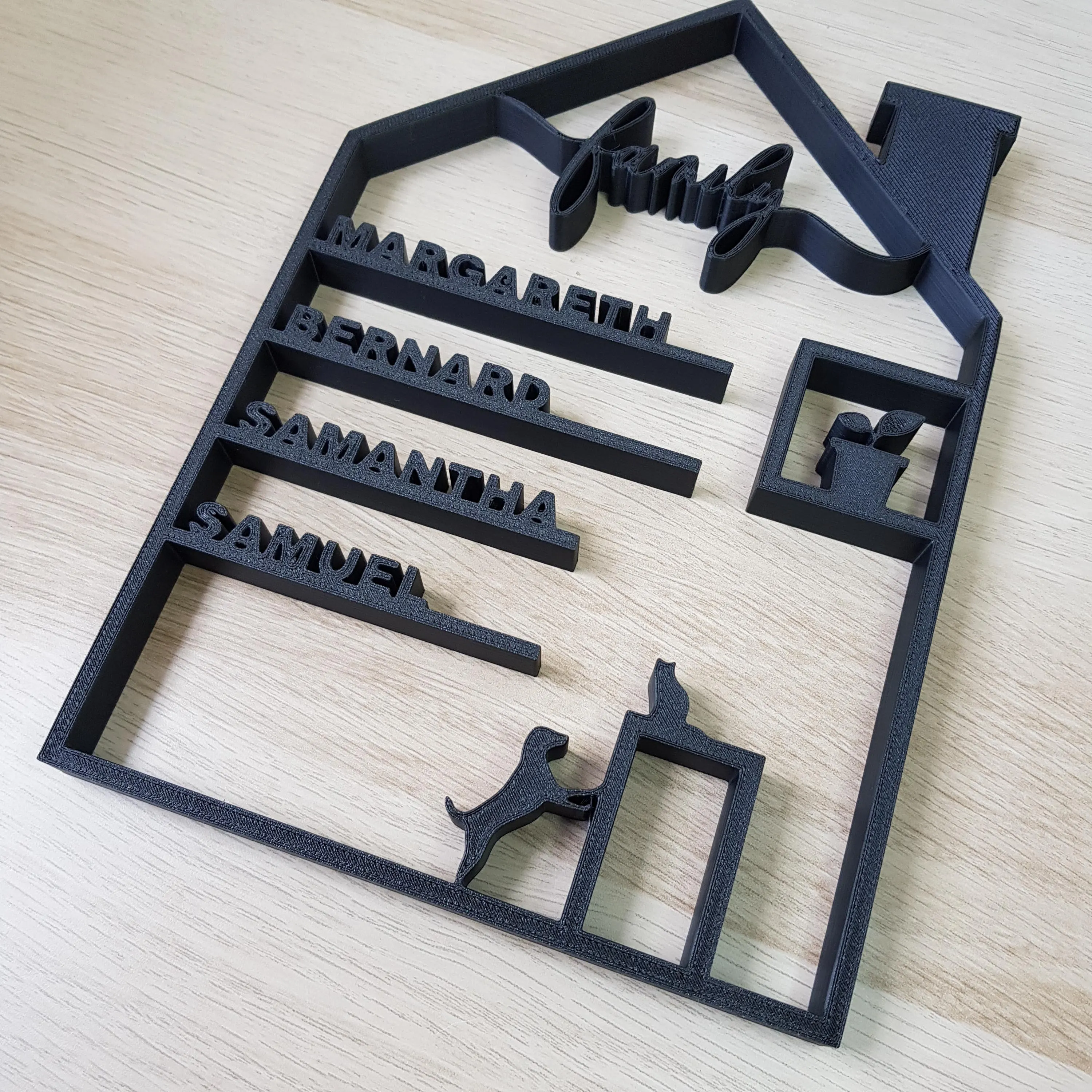 Casa personalizada com nomes individuais