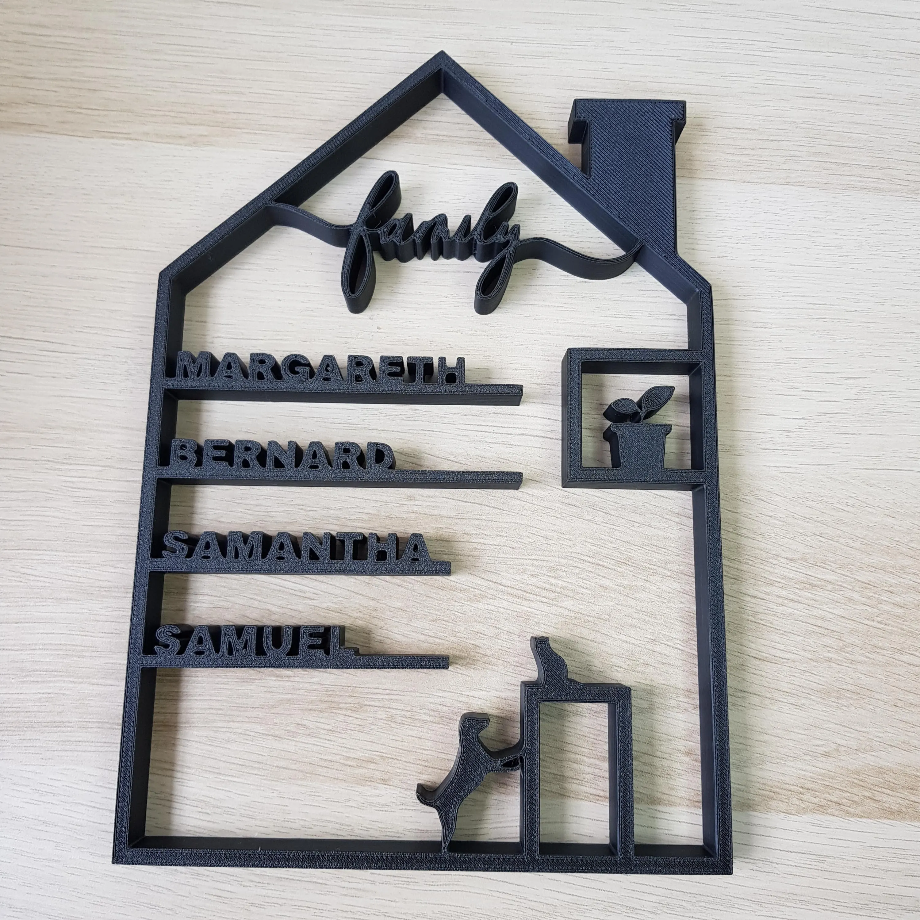 Casa personalizada com nomes individuais