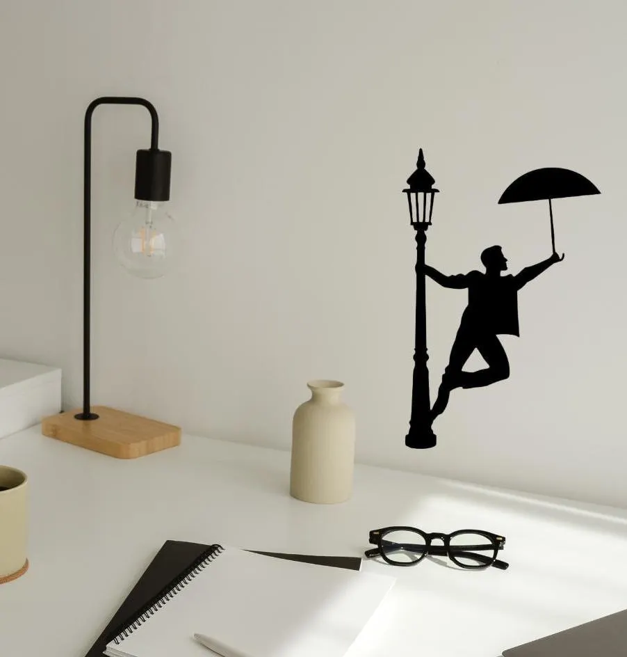Enfeite de parede Homem com guarda-chuva