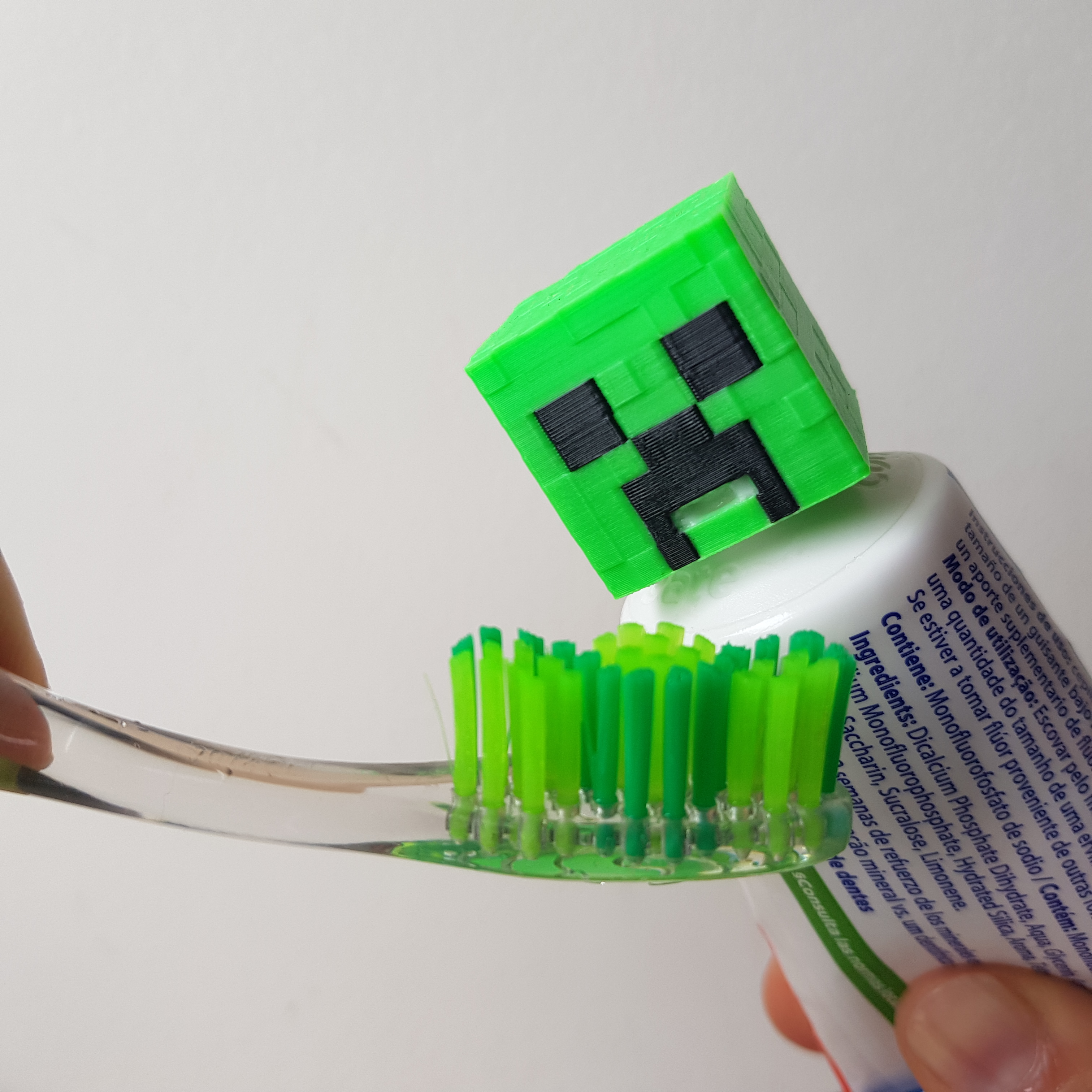 Topo de pasta de dentes exclusiva Creeper Minecraft