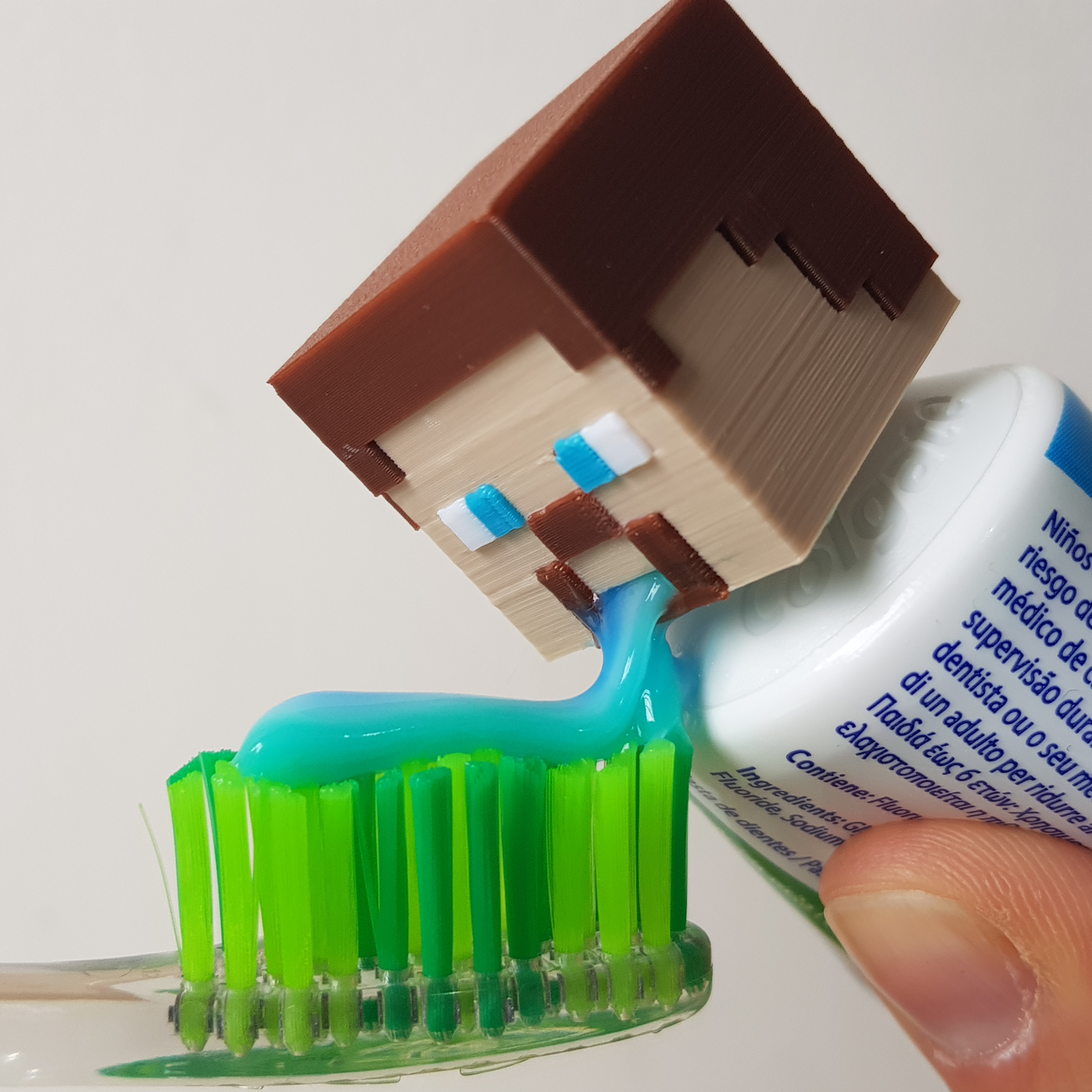 Topo de pasta de dentes exclusiva Steve Minecraft