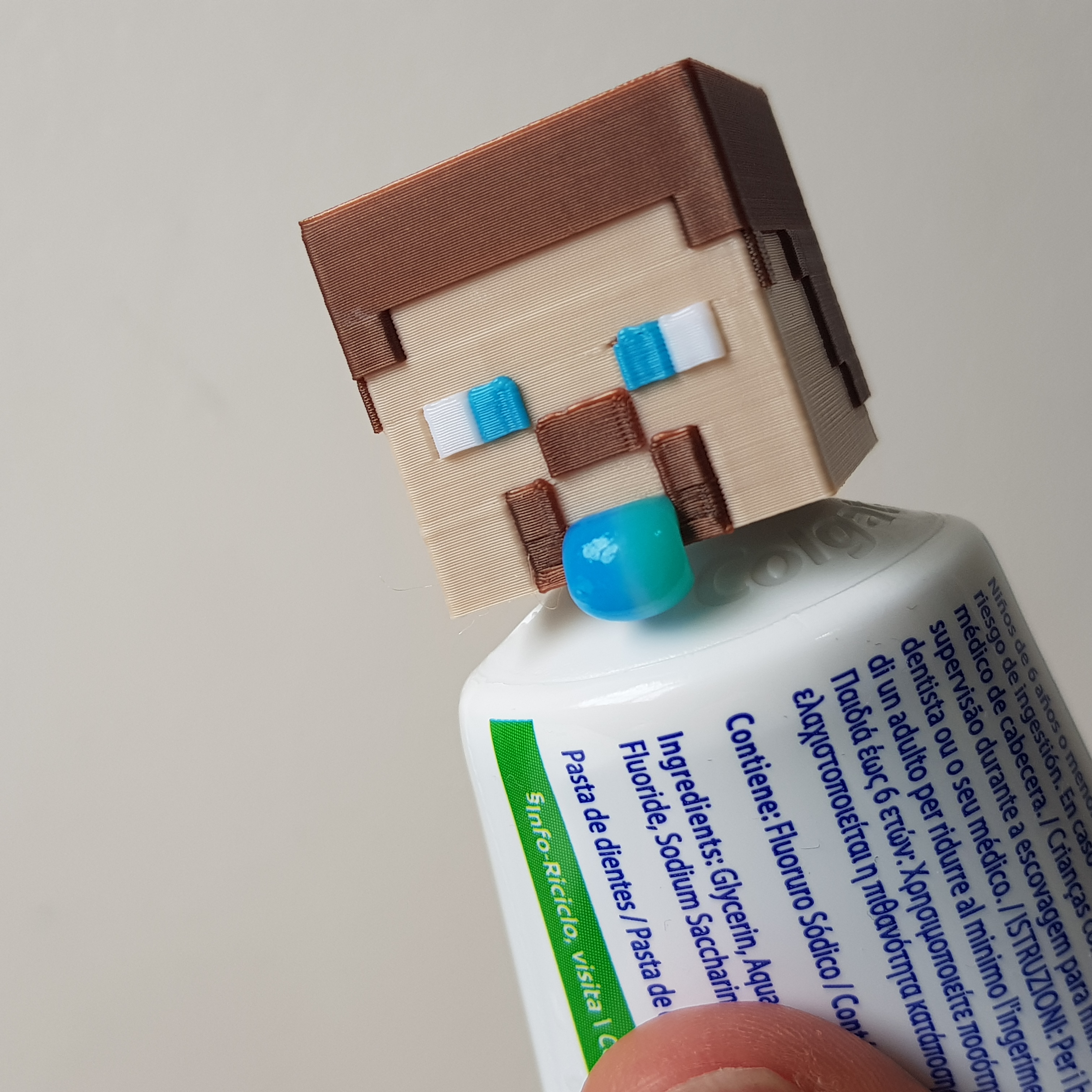 Topo de pasta de dentes exclusiva Steve Minecraft