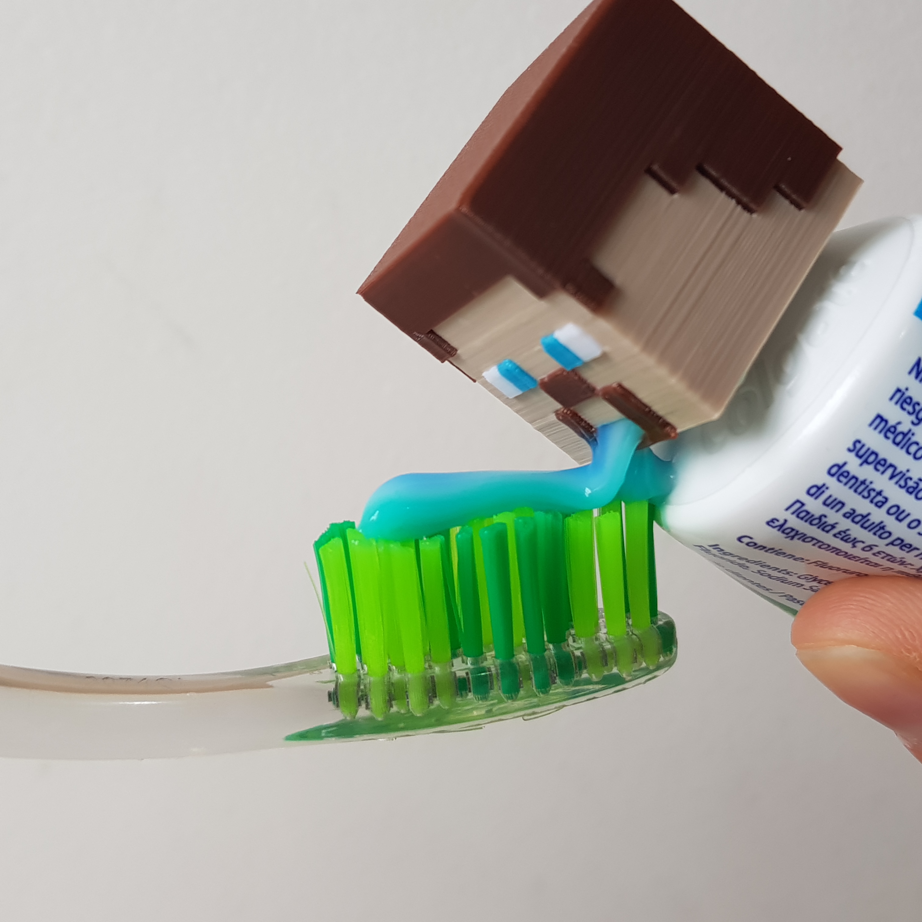 Topo de pasta de dentes exclusiva Steve Minecraft