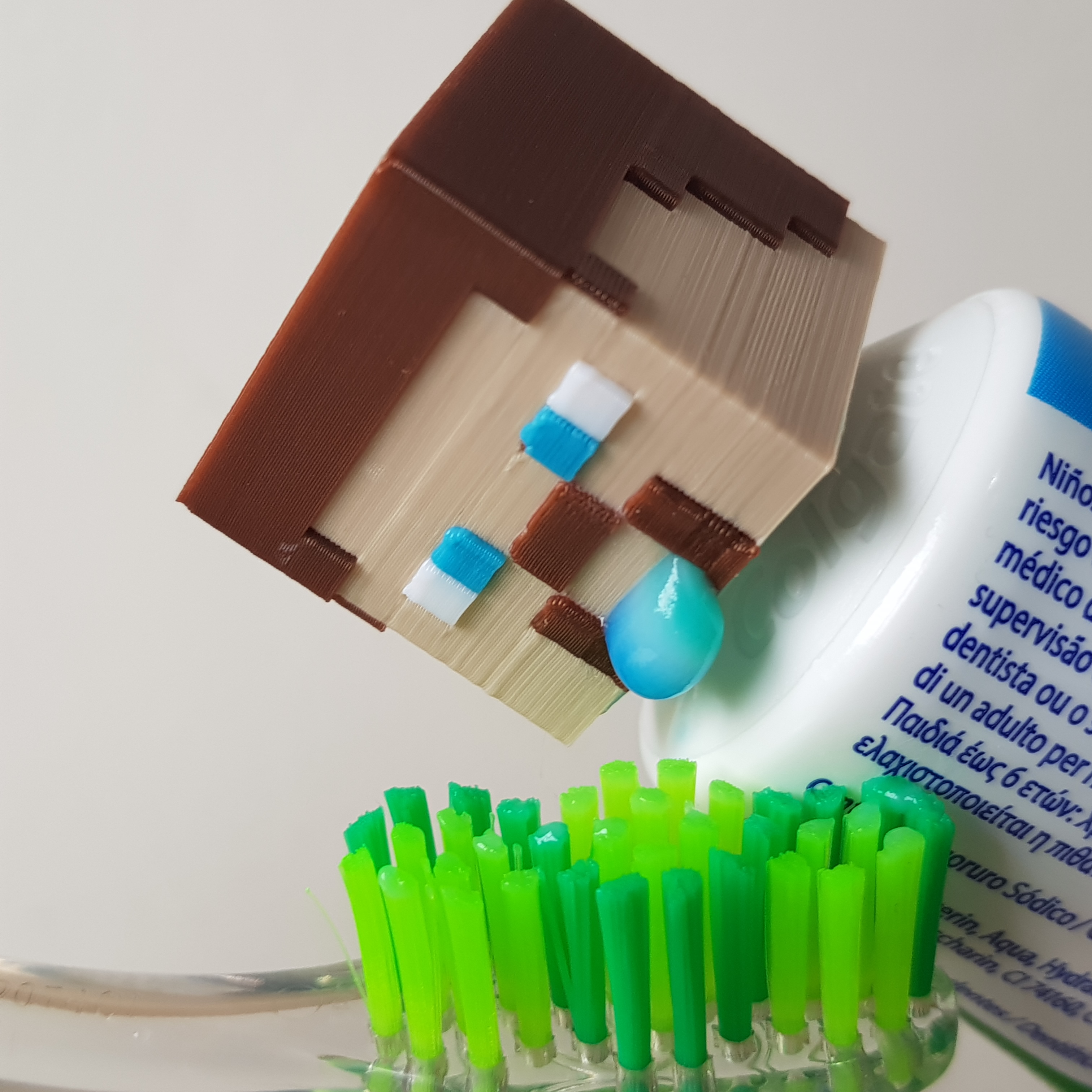 Topo de pasta de dentes exclusiva Steve Minecraft