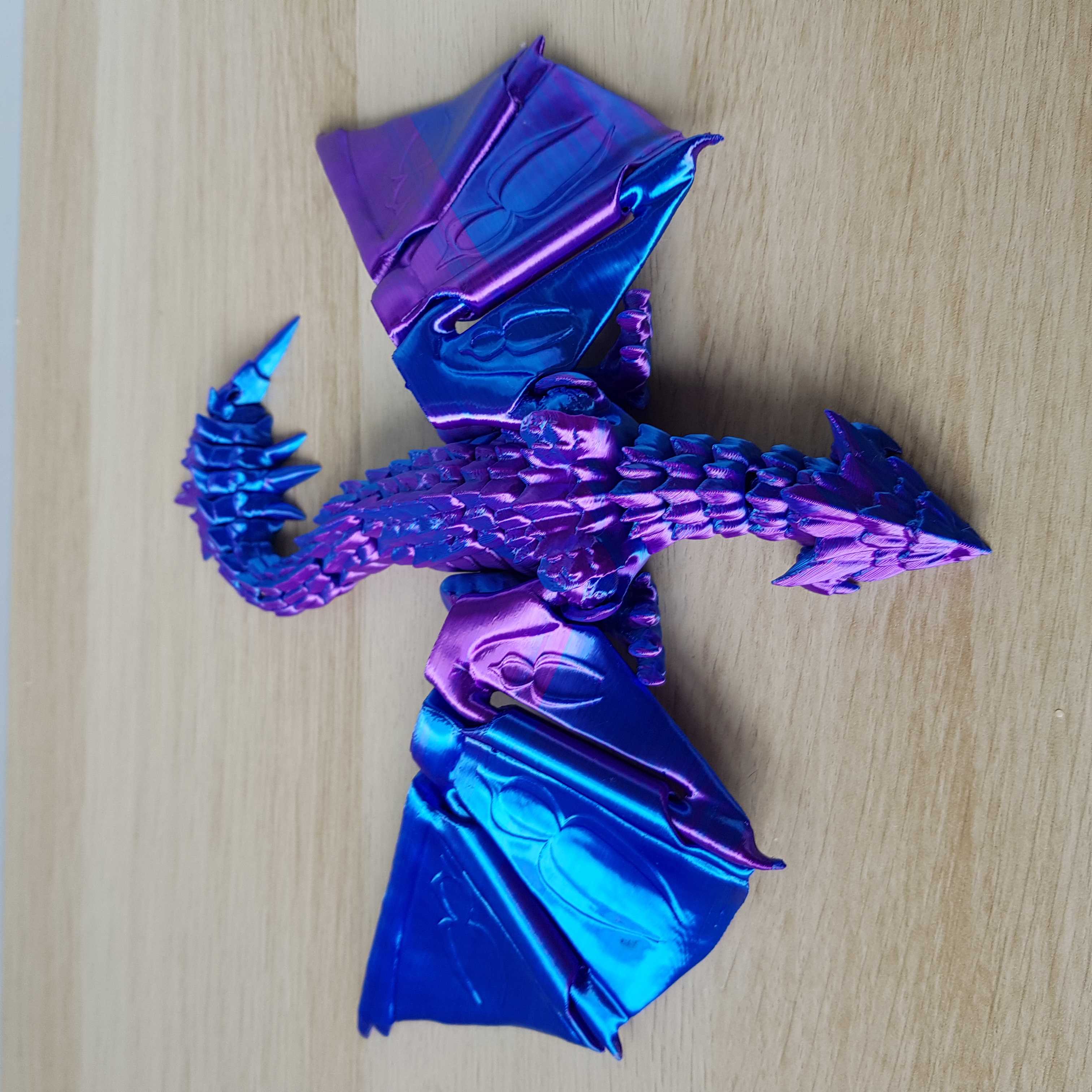Dragão Articulado Majestic Azul e Roxo Fidget