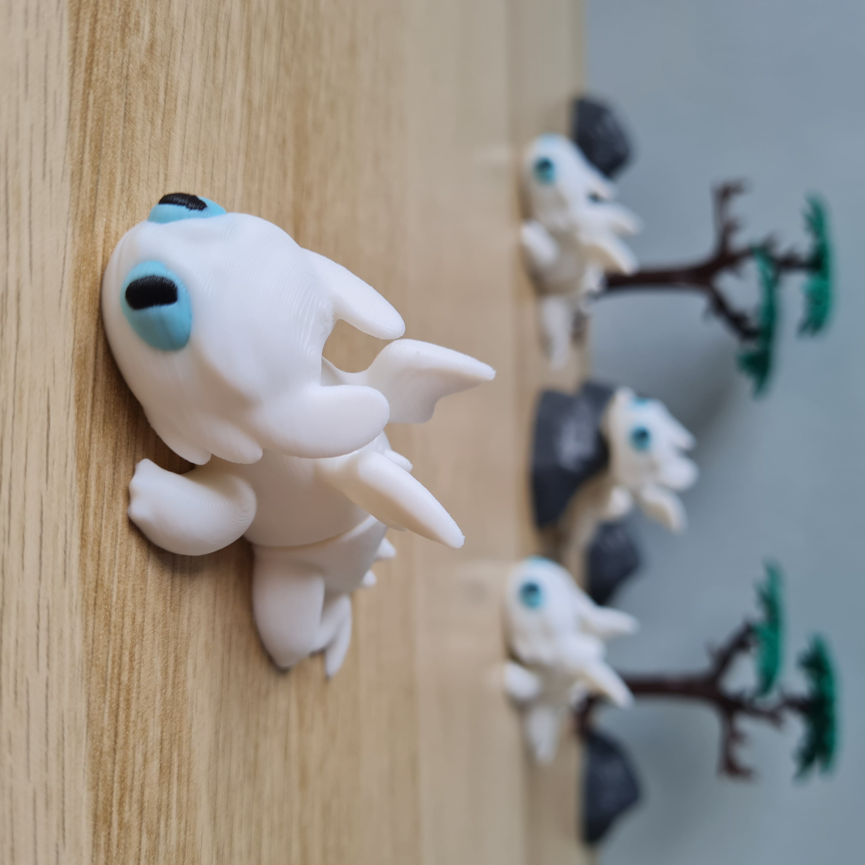 Fúria da Luz - Dragão Branco Articulado – Brinquedo 3D Impresso, Antiestresse e Ecológico!