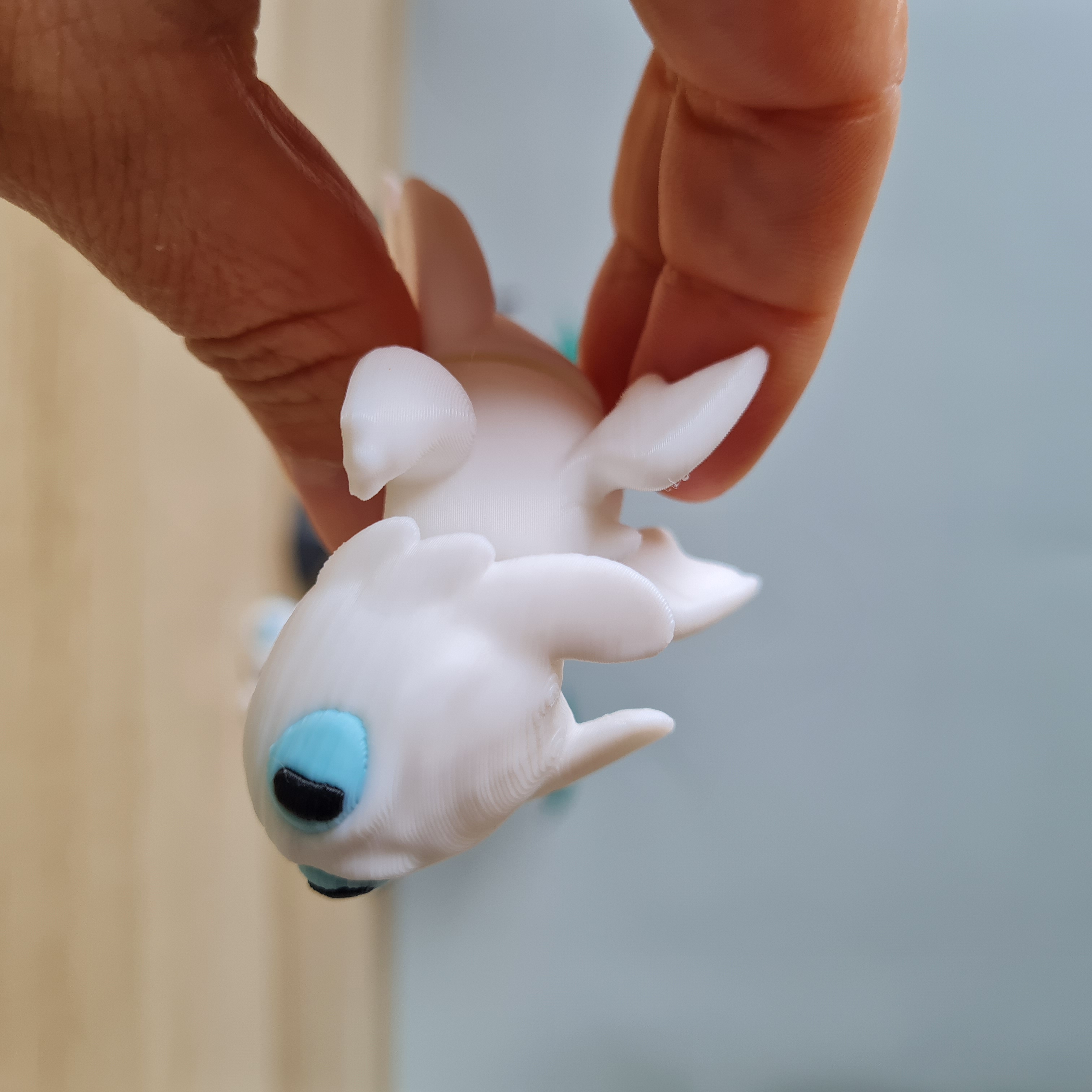 Fúria da Luz - Dragão Branco Articulado – Brinquedo 3D Impresso, Antiestresse e Ecológico!