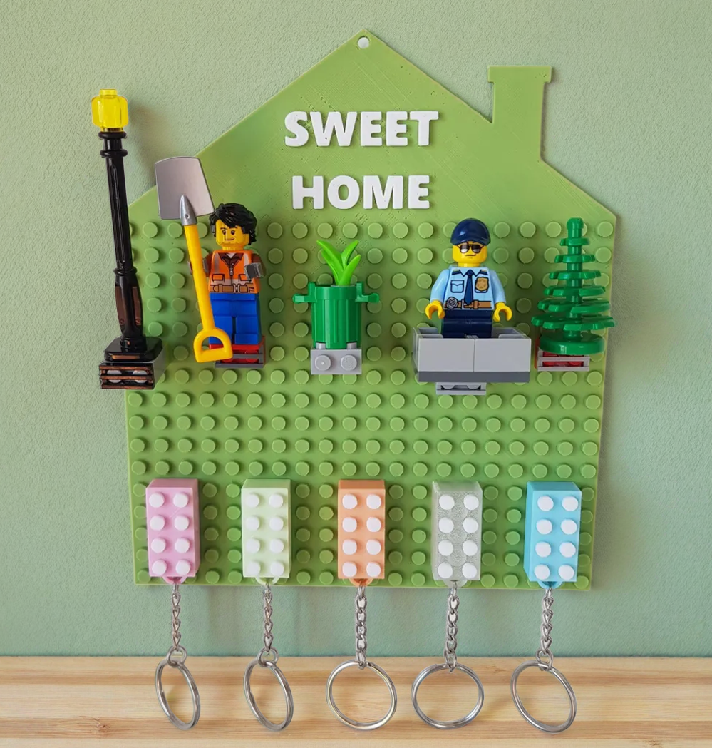 Porta-chaves compatível com LEGO e Bloco personalizado