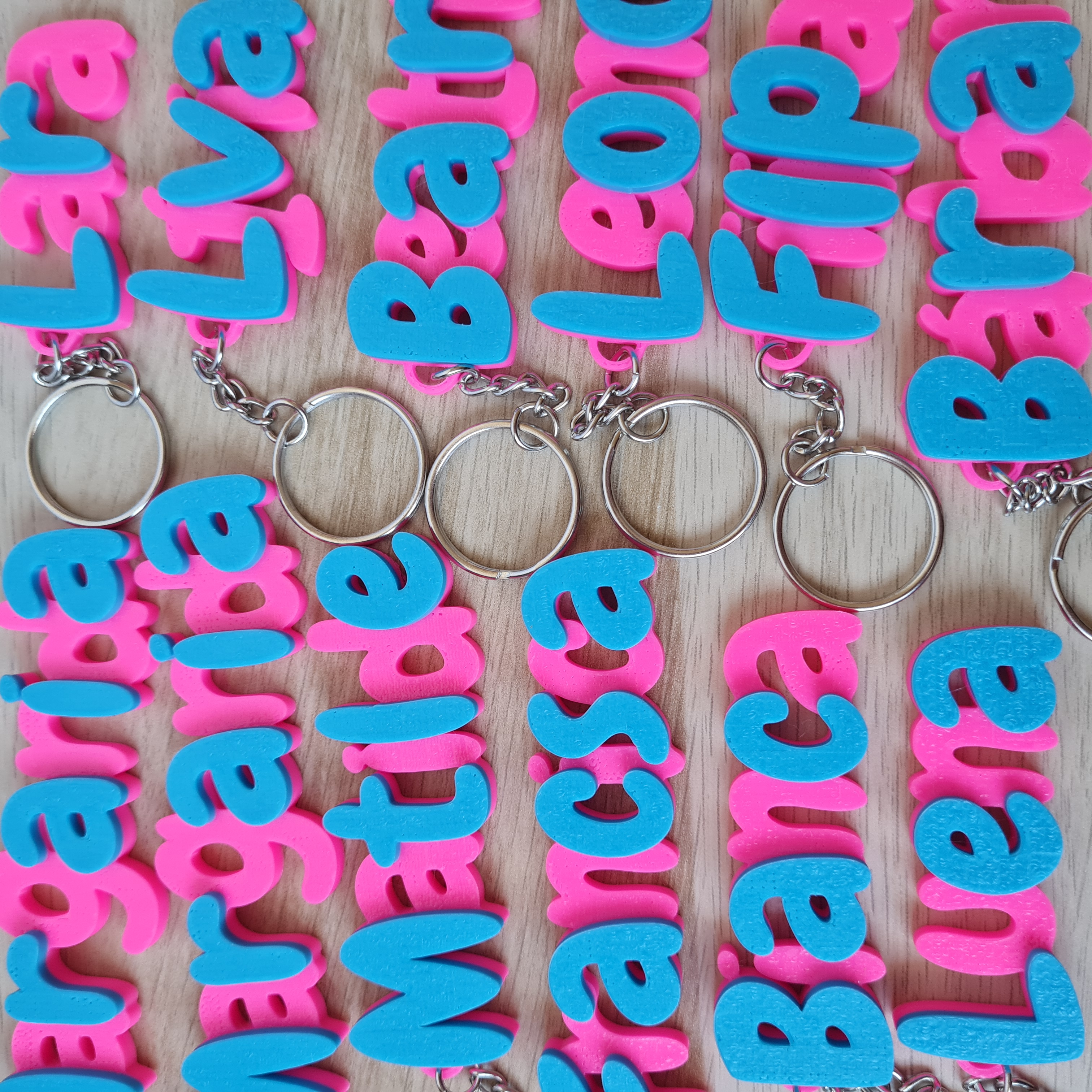 Nome do porta-chaves personalizado 2 cores