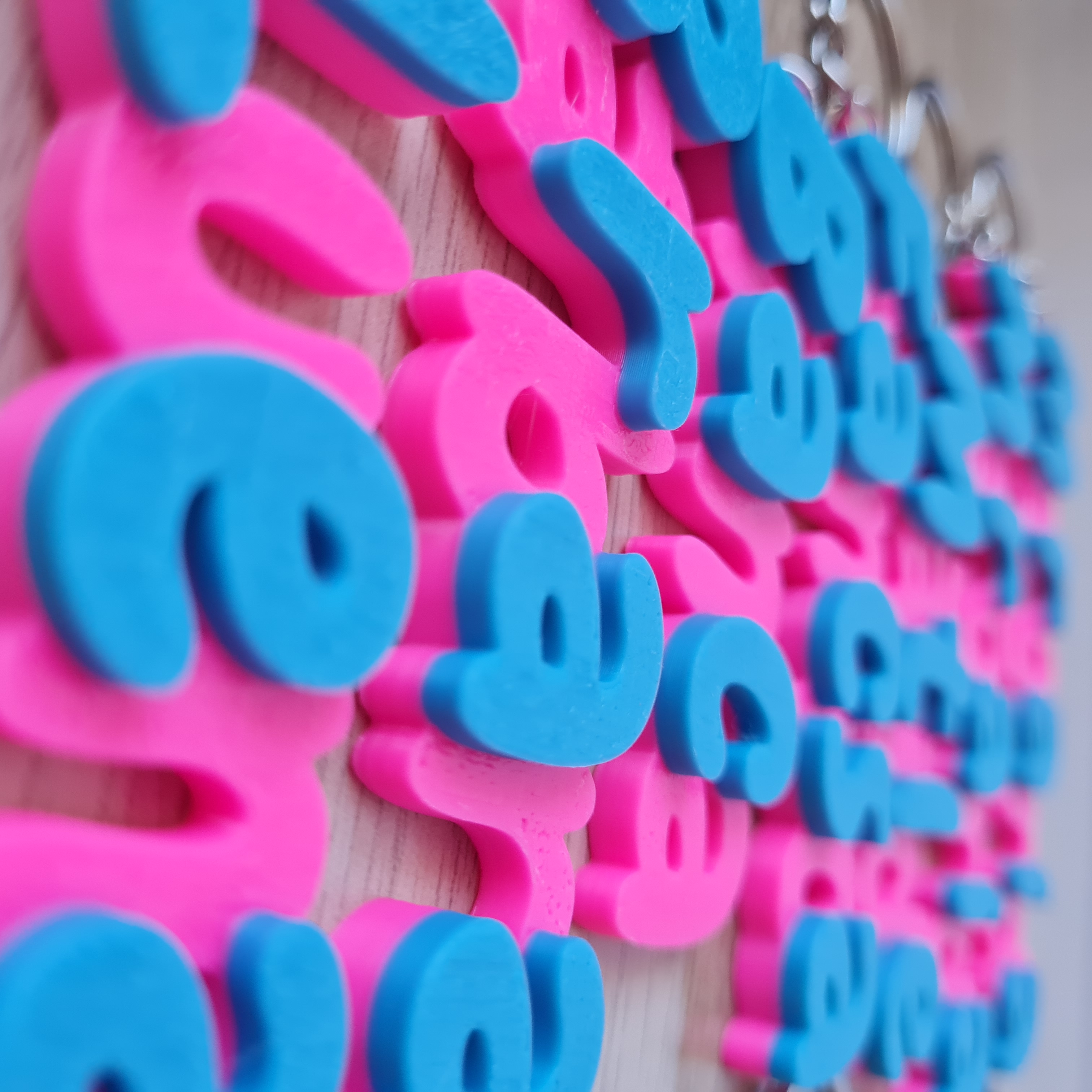 Nome do porta-chaves personalizado 2 cores