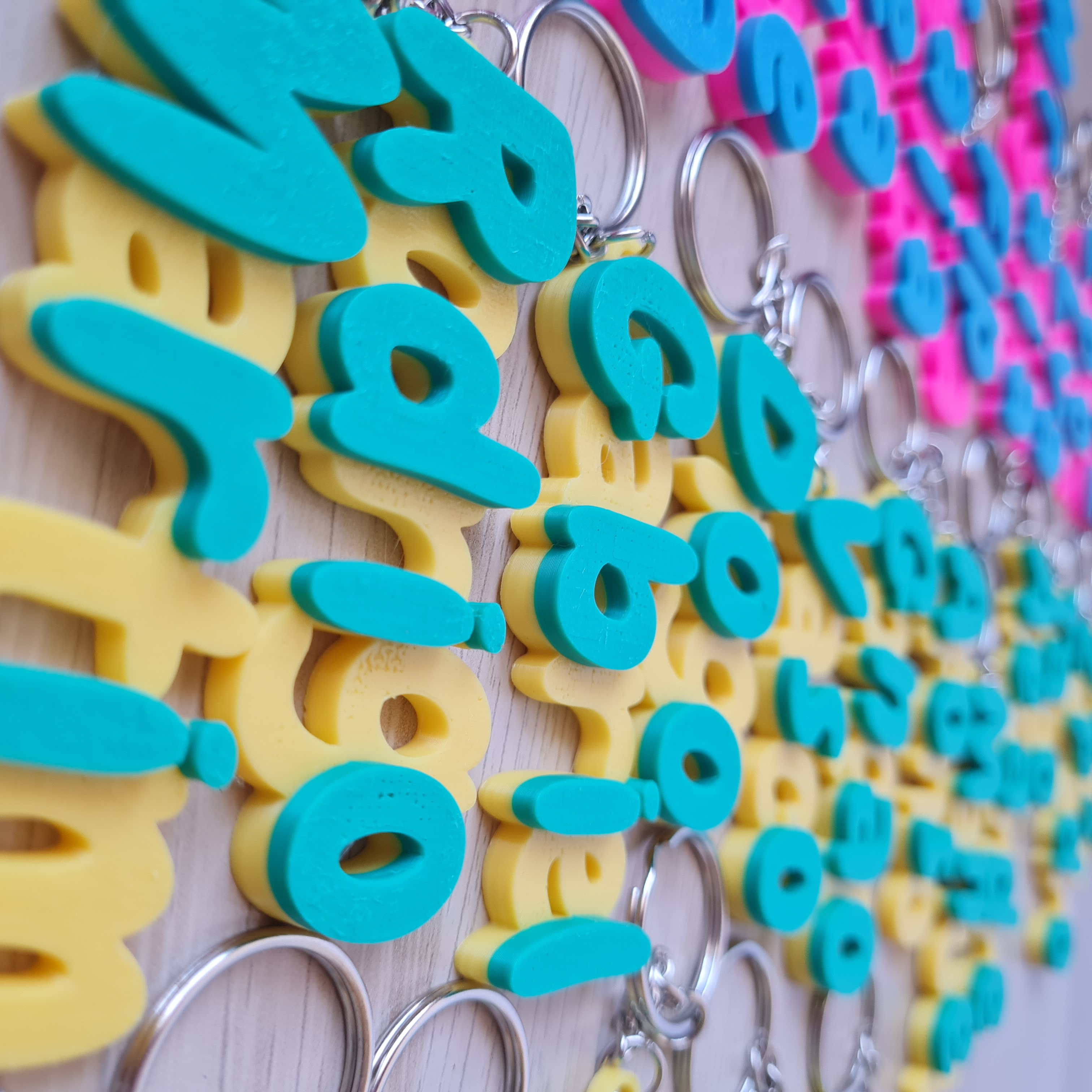 Nome do porta-chaves personalizado 2 cores