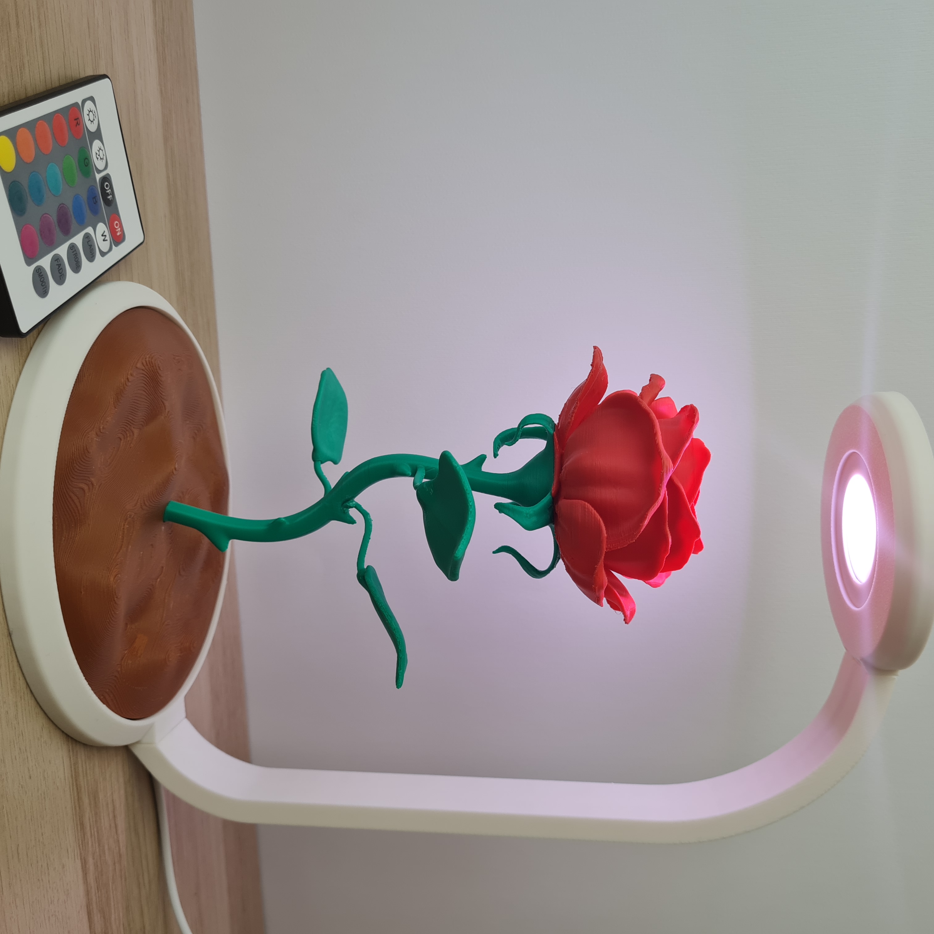 Candeeiro LED RGB romântico com rosas estilo Bela e Fera