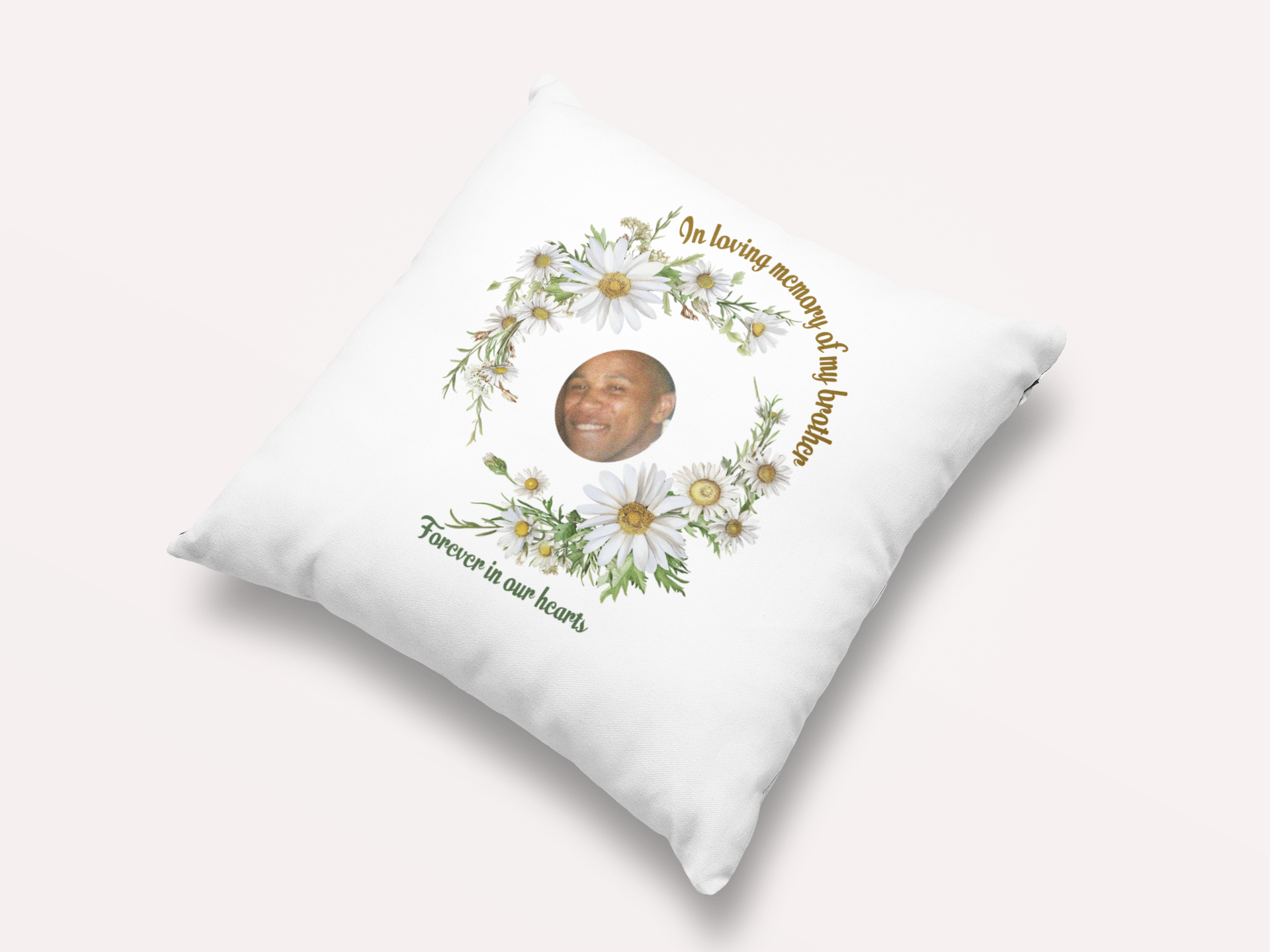 Personalised March Birth Flower Memorial Cushion – Daffodil Keepsake