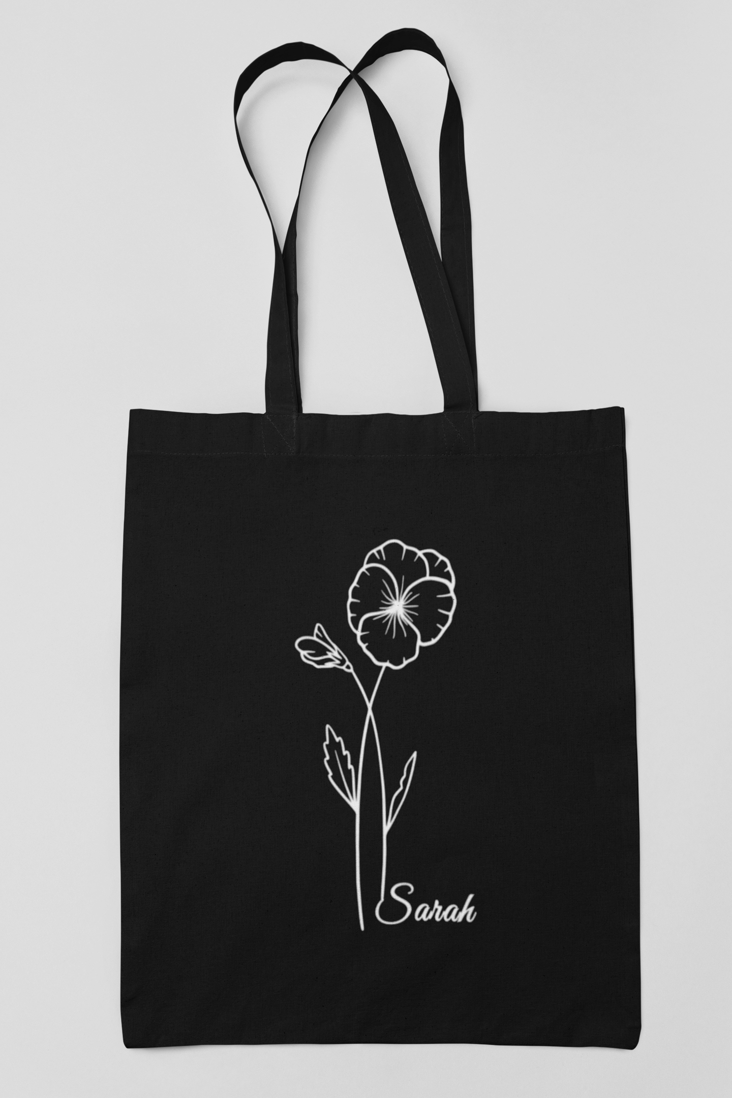 Custom February Violet Tote Bag – Personalised Birth Flower Gift
