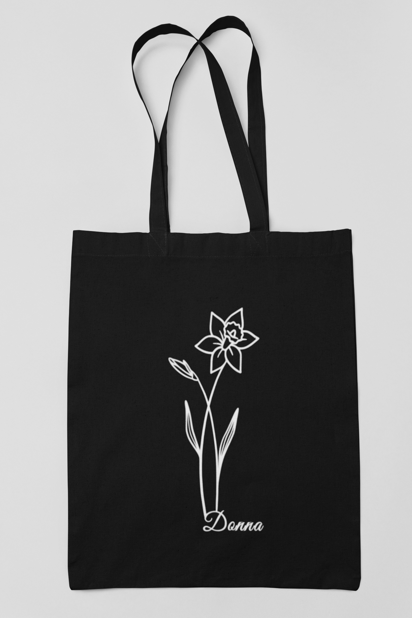 March Daffodil Personalised Tote Bag – Custom Birth Flower Gift Idea