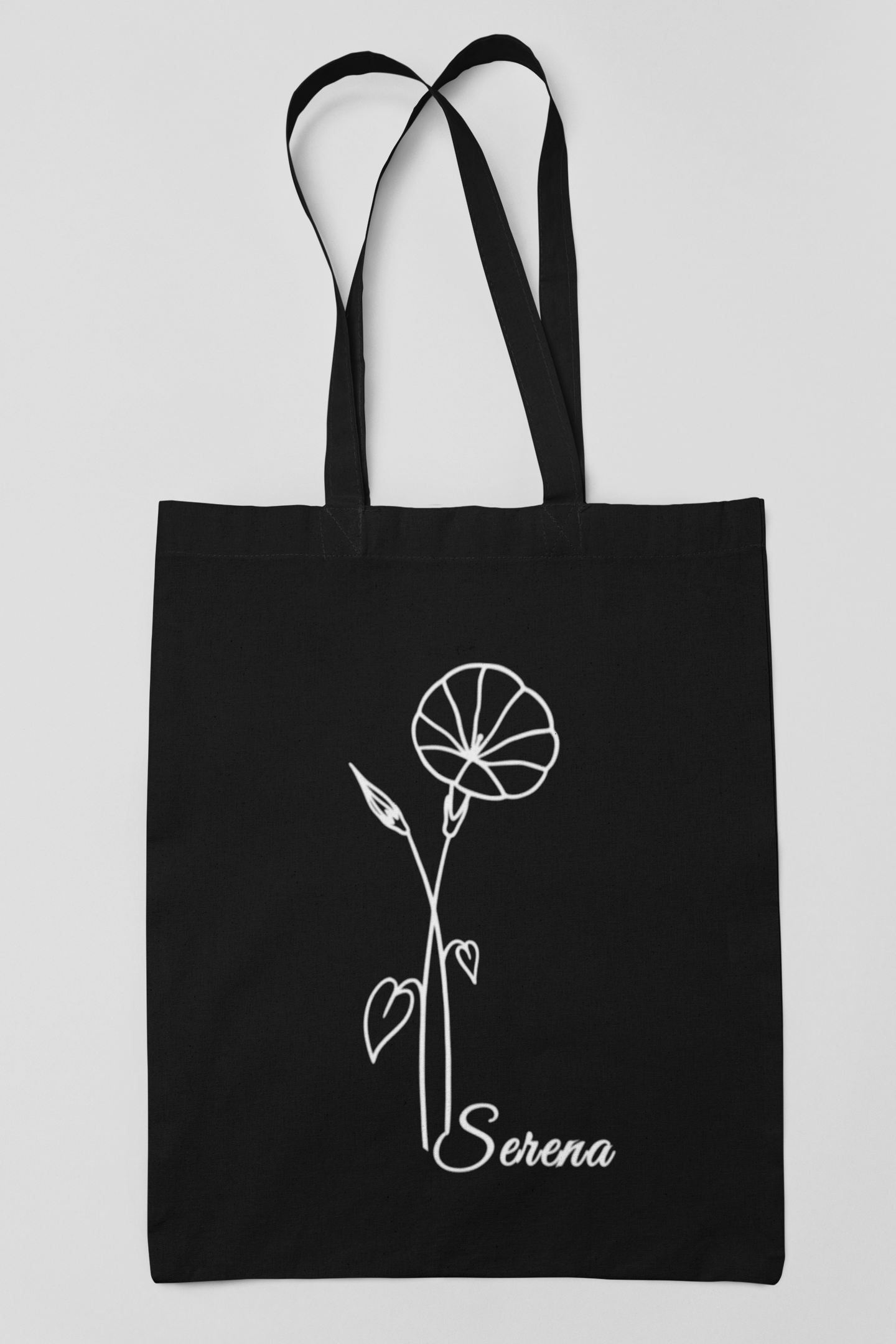 Personalised September Tote – Morning Glory Birth Flower Bag with Name