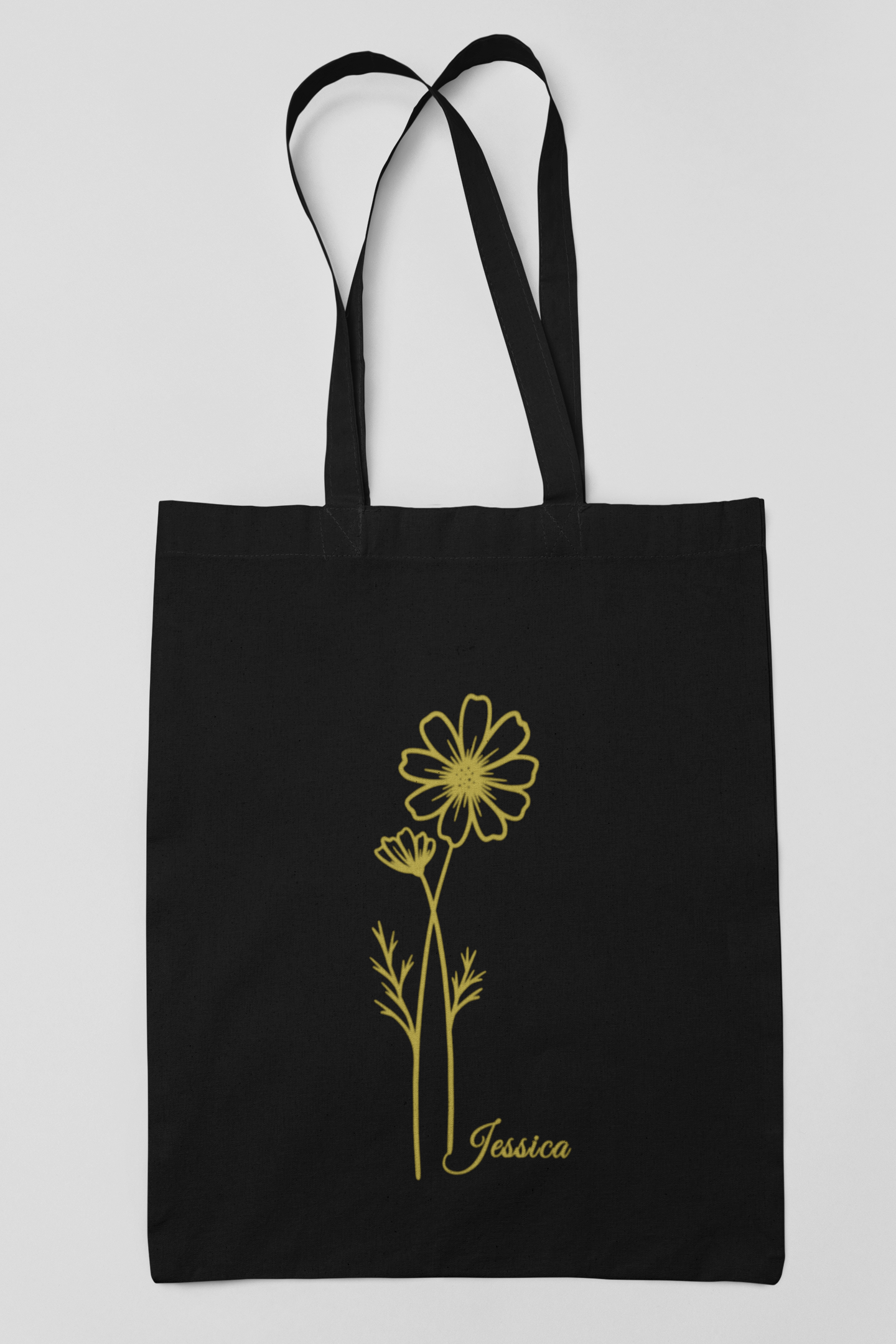Personalised October Tote – Cosmos Birth Flower Bag with Name