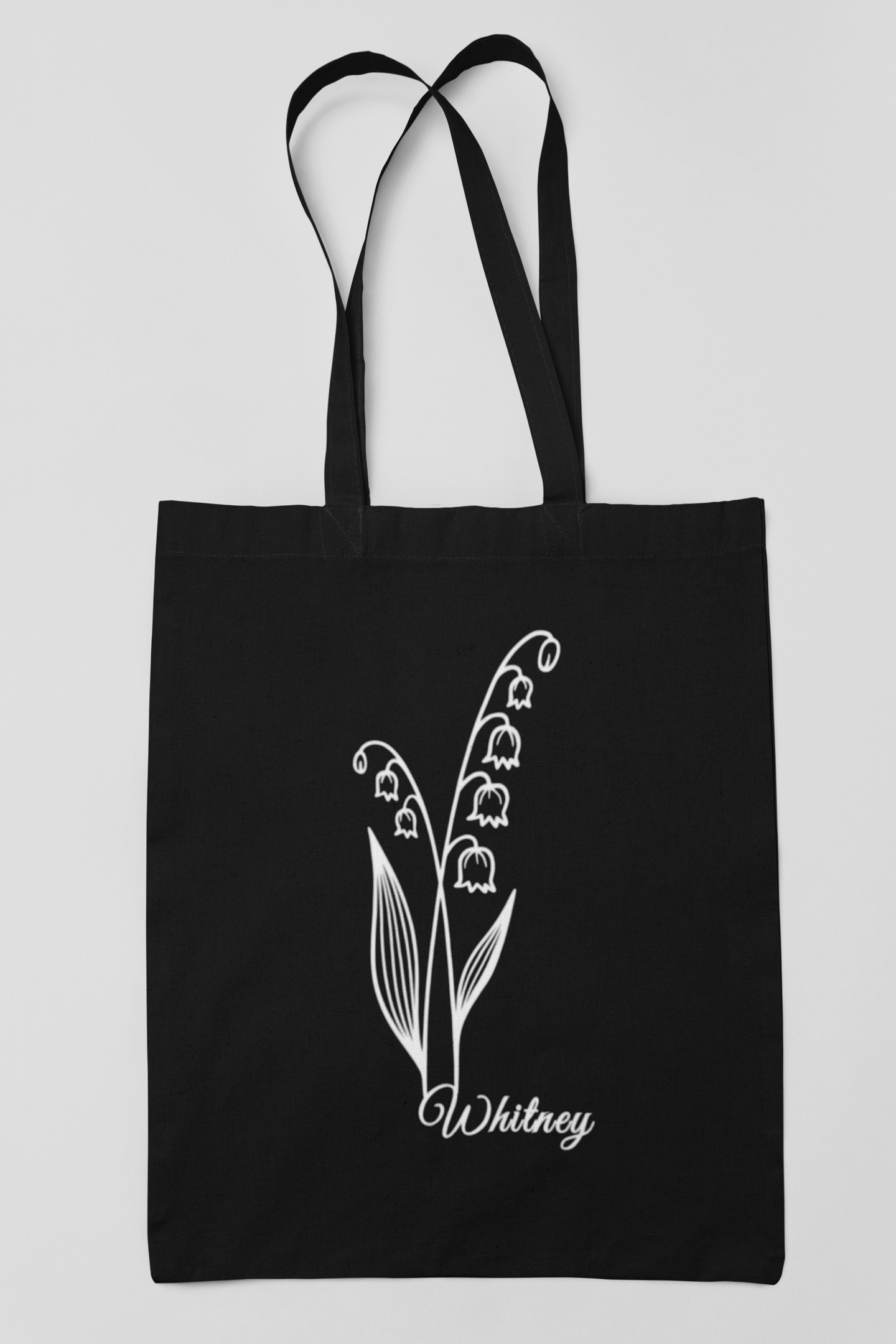 Personalised May Lily of the Valley Tote – Elegant Birth Flower Bag