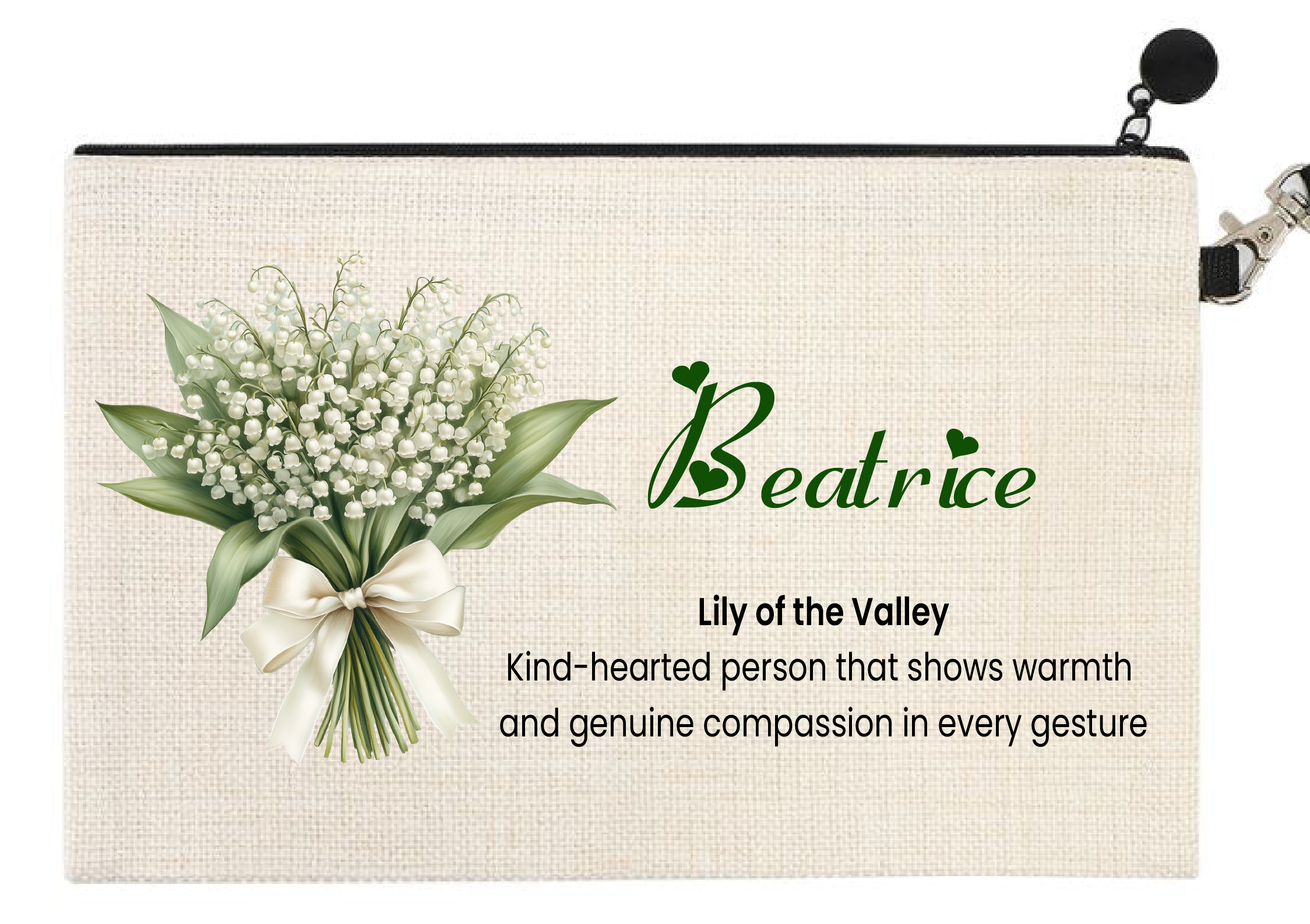 Personalised Birth Flower pouch  – Choose Your Birth Month Design