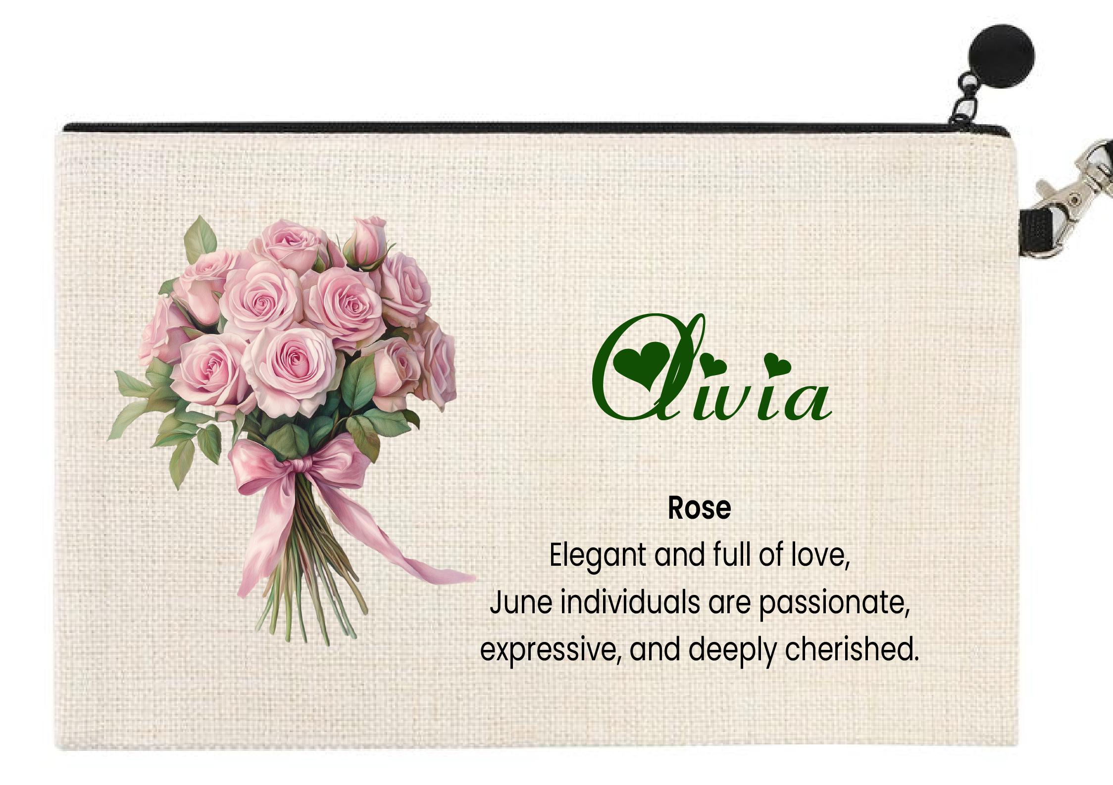 Personalised Birth Flower pouch  – Choose Your Birth Month Design