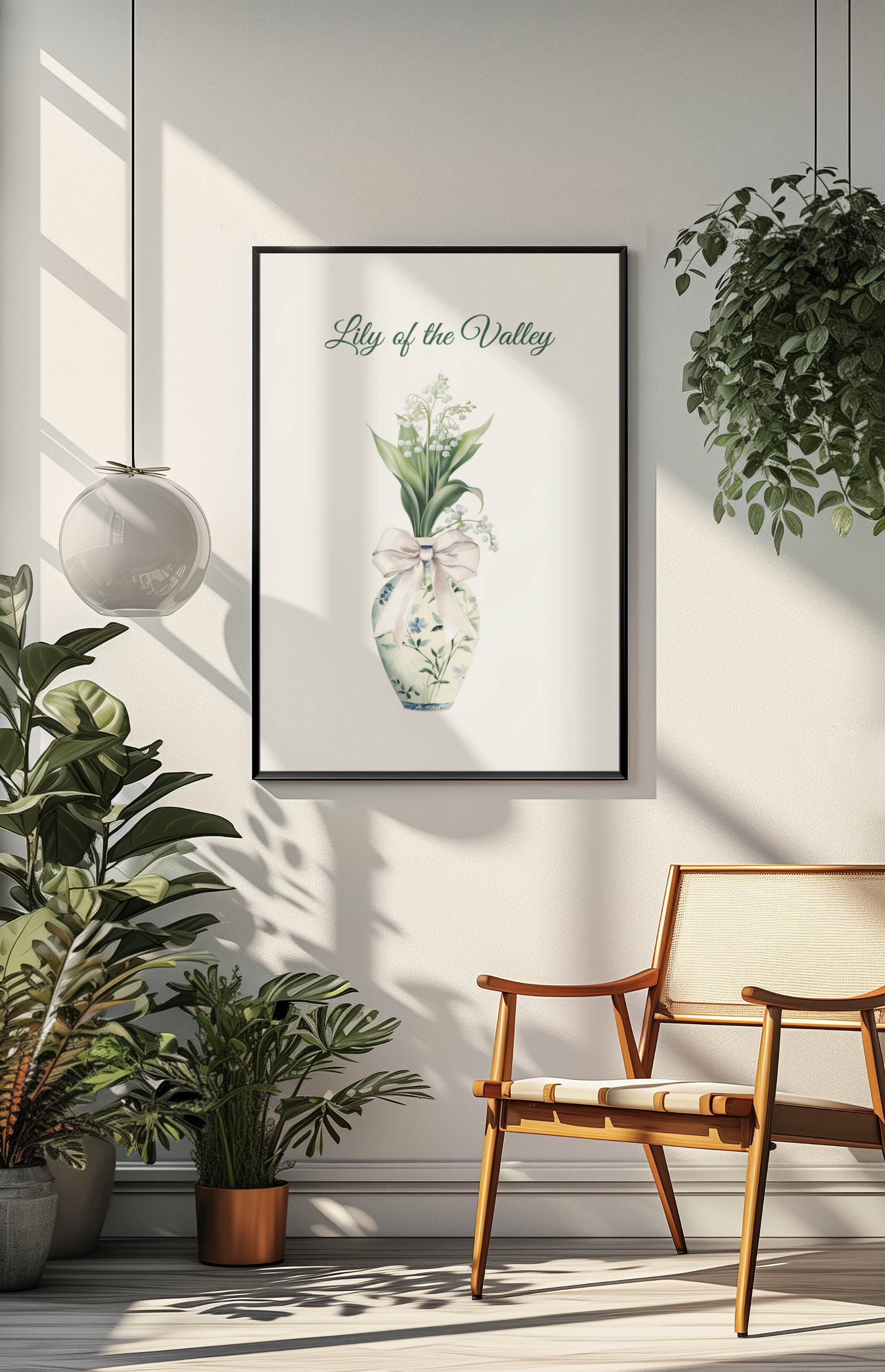 Lily of the Valley Water Colour Wall Art (A3 Size)