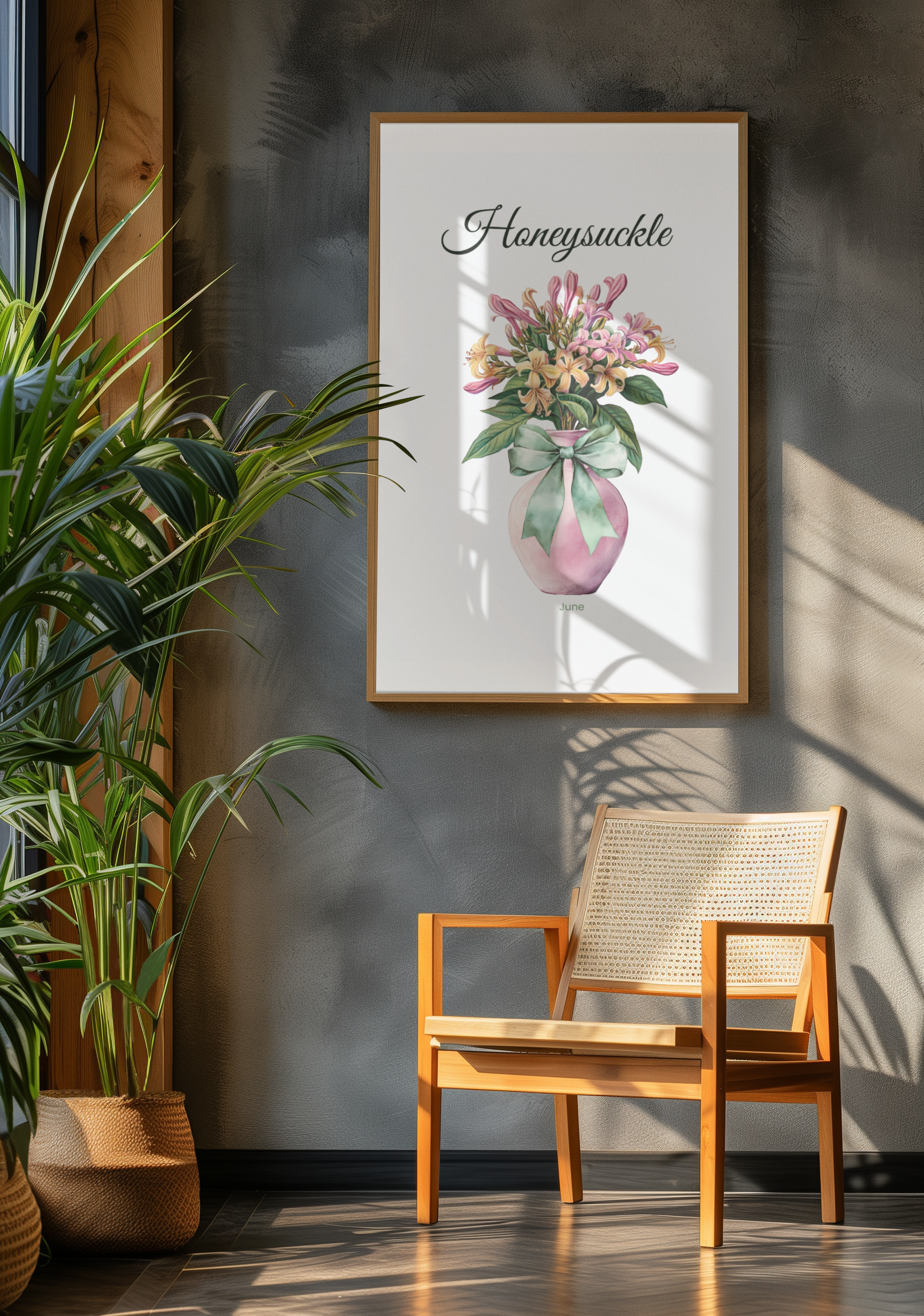 June Birth Flower Digital Wall Art – Honeysuckle - Digital Download (A3 Size)
