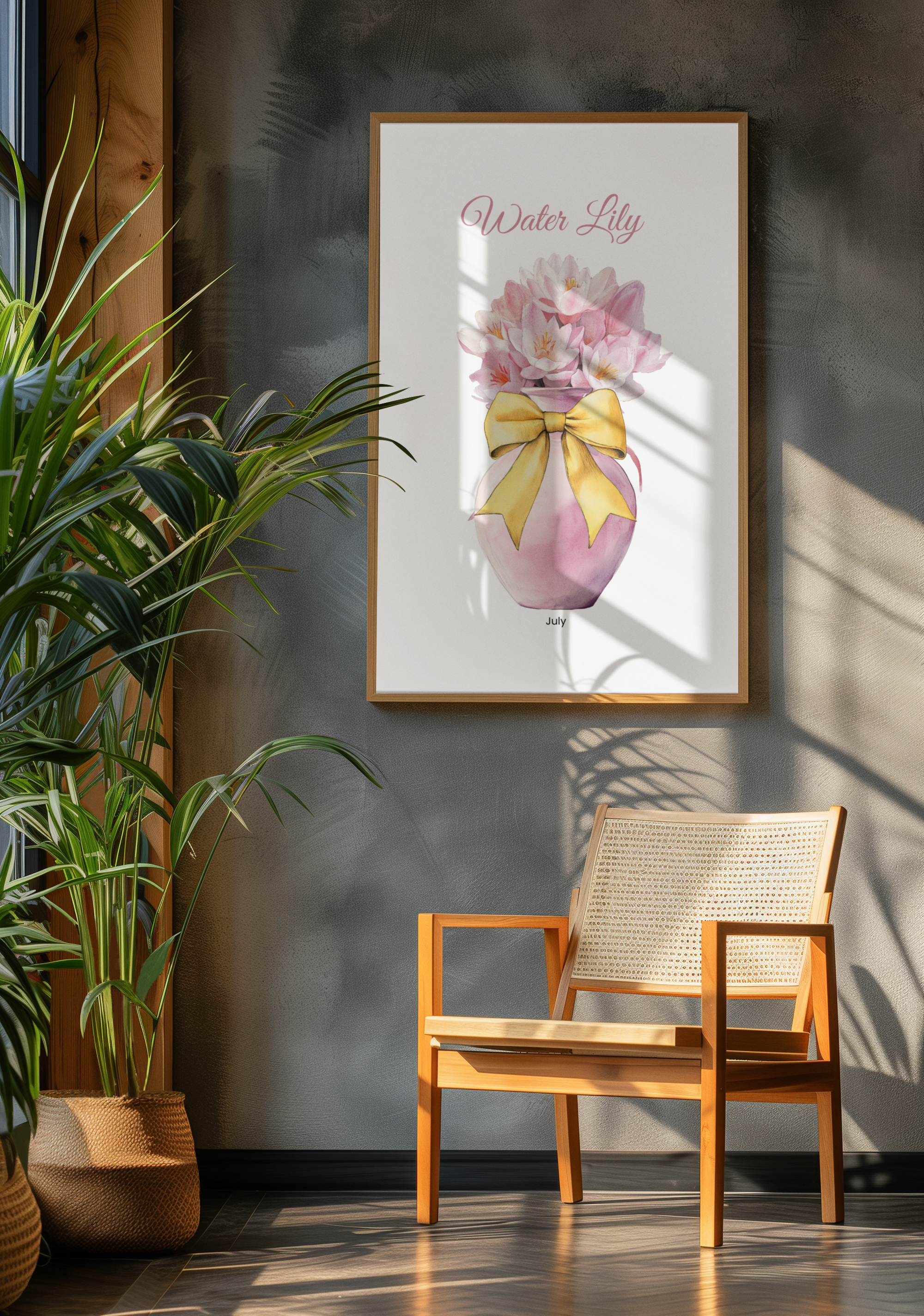 July Birth Flower Digital Wall Art – Water Lily - Digital Download (A3 Size)