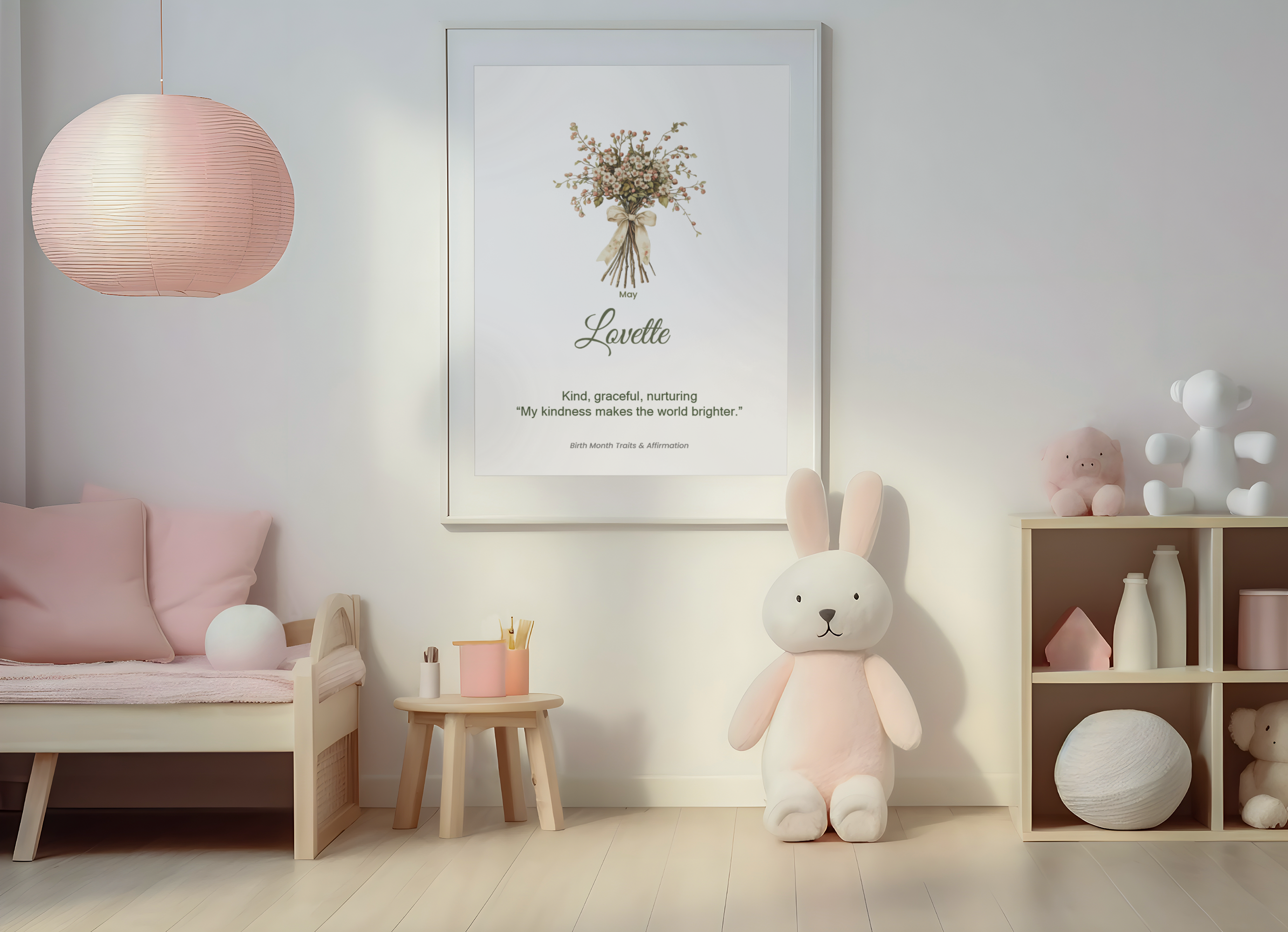 May Personalised Children's Birth Flower Wall Art – Digital Download (A3)