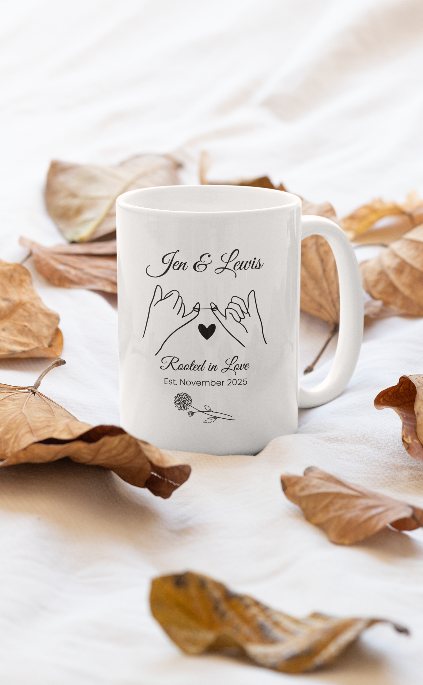 Rooted in Love – November Personalised Birth Flower Mug