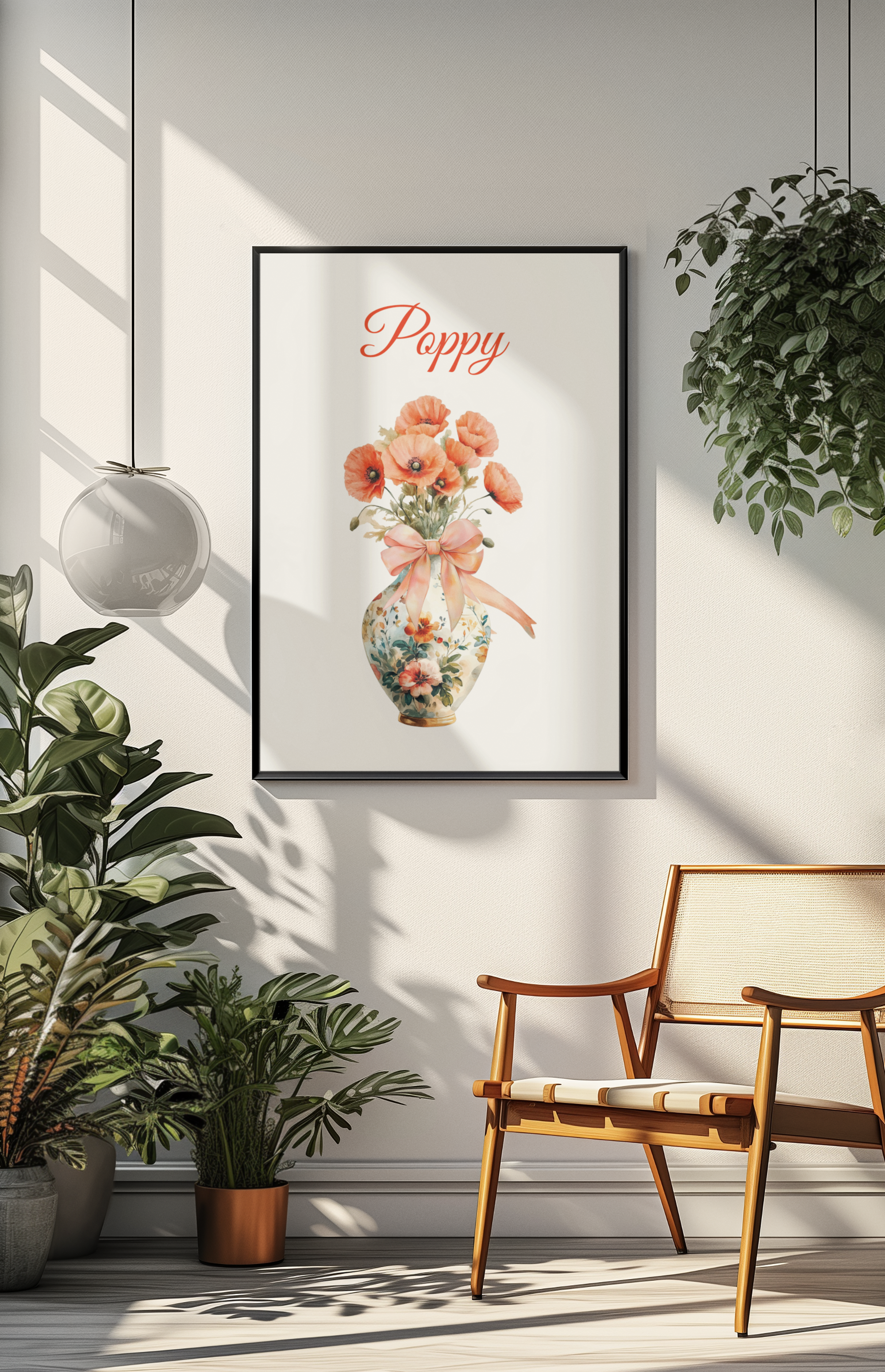 August Birth Flower Digital Wall Art – Poppy- Digital Download (A3 Size)