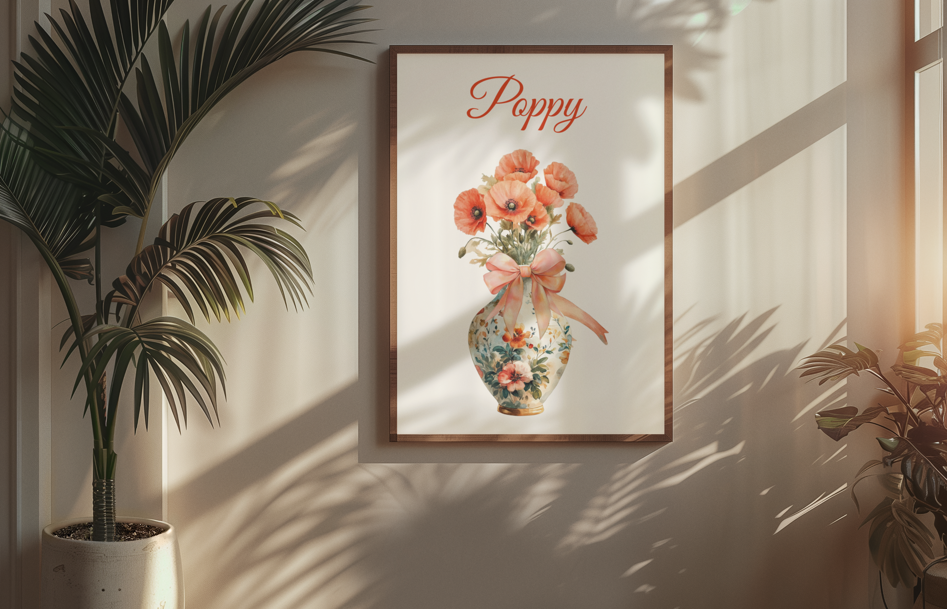 August Birth Flower Digital Wall Art – Poppy- Digital Download (A3 Size)