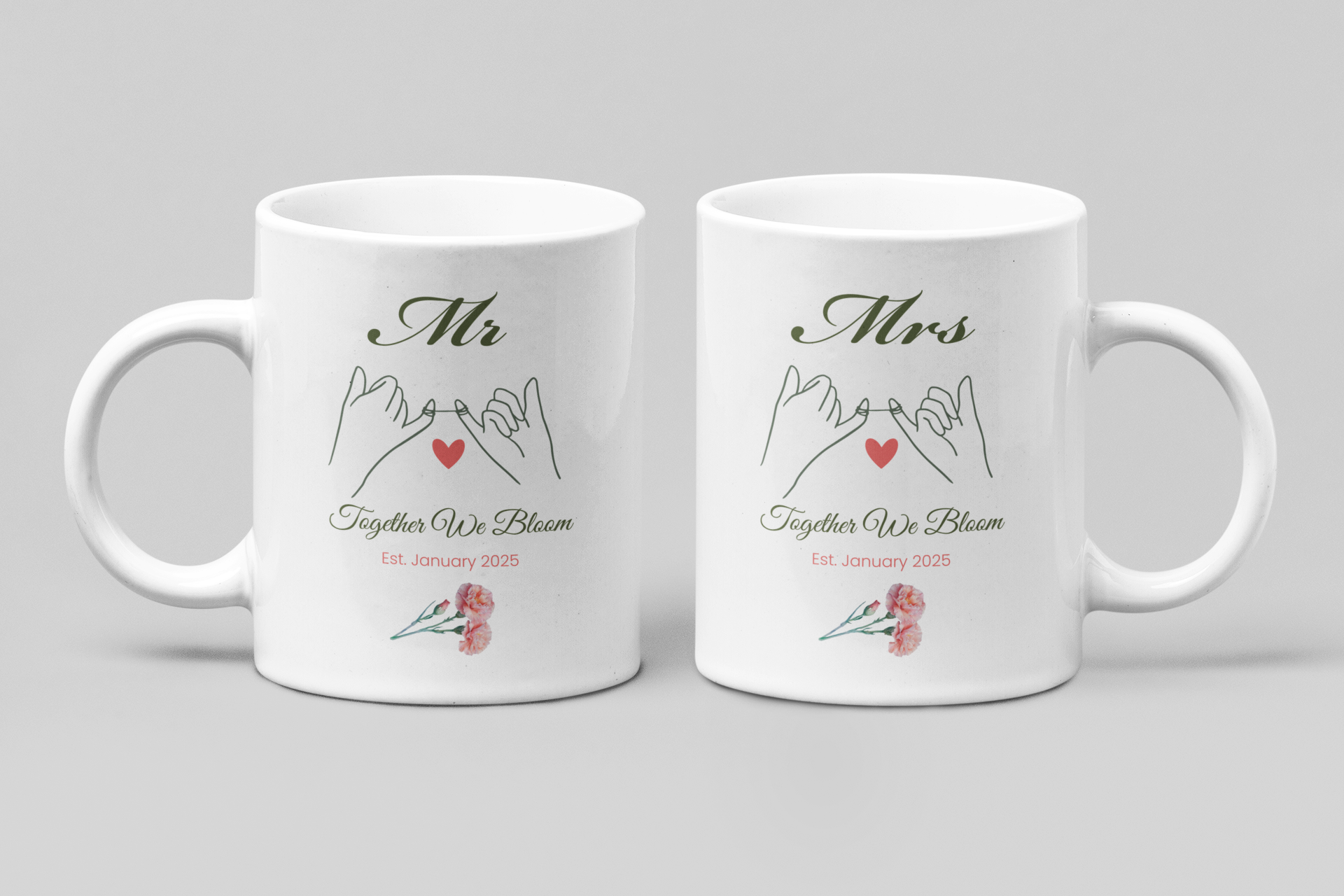 January Mr & Mrs Birth Month Mugs – Personalised Gift