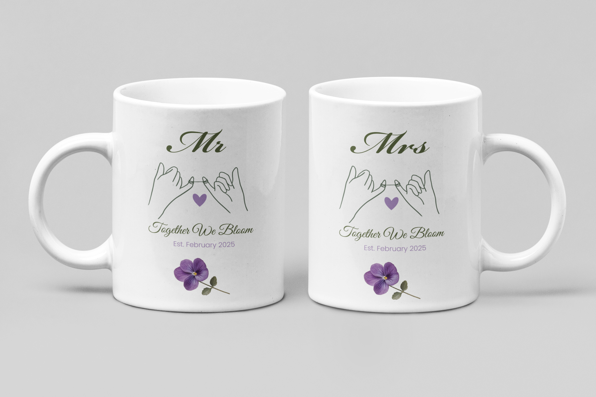 February Mr & Mrs Birth Month Mugs – Personalised Gift