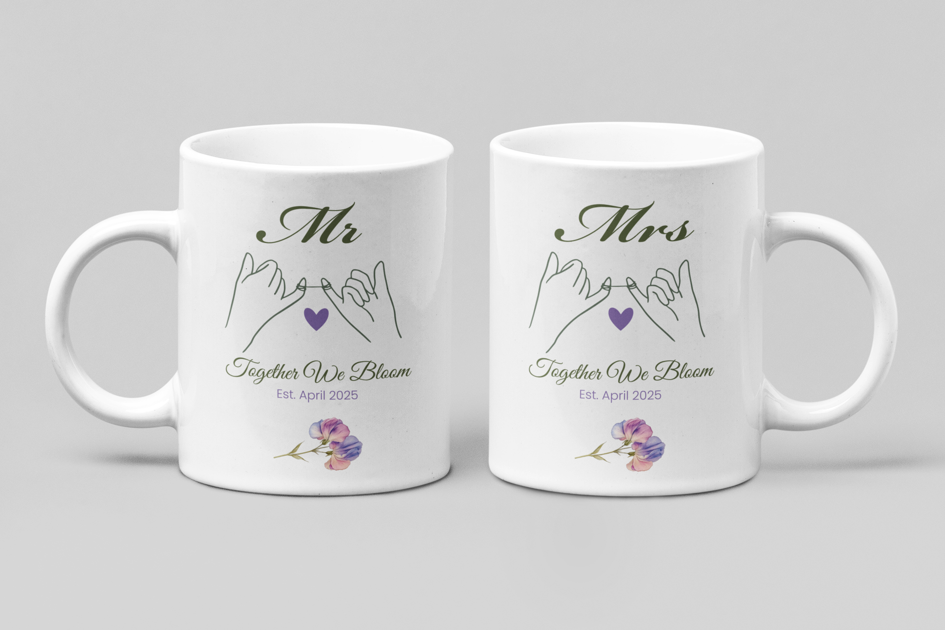 April Mr & Mrs Birth Month Mugs – Personalised Gift