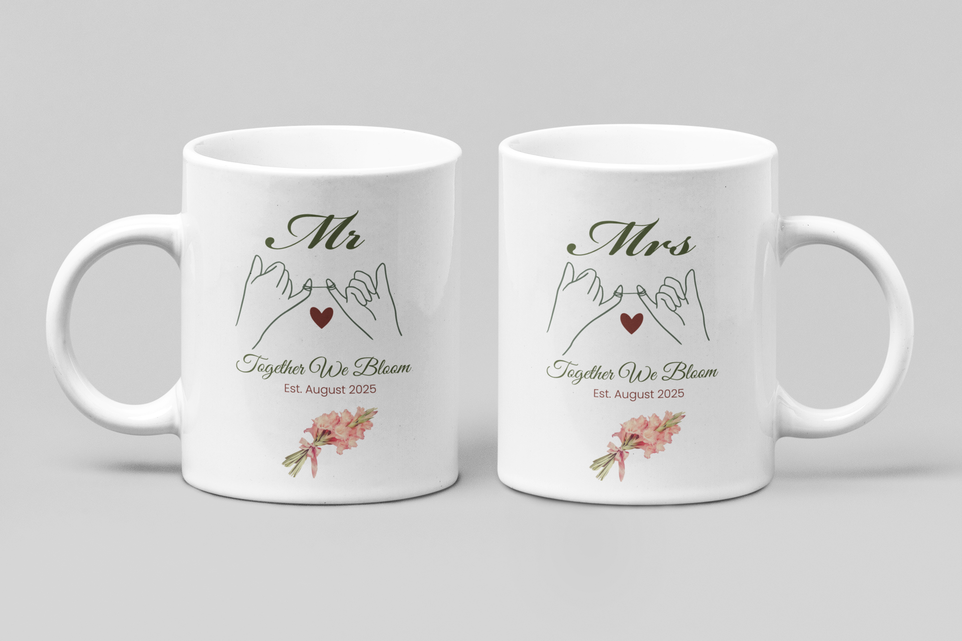 August Mr & Mrs Birth Month Mugs – Personalised Gift