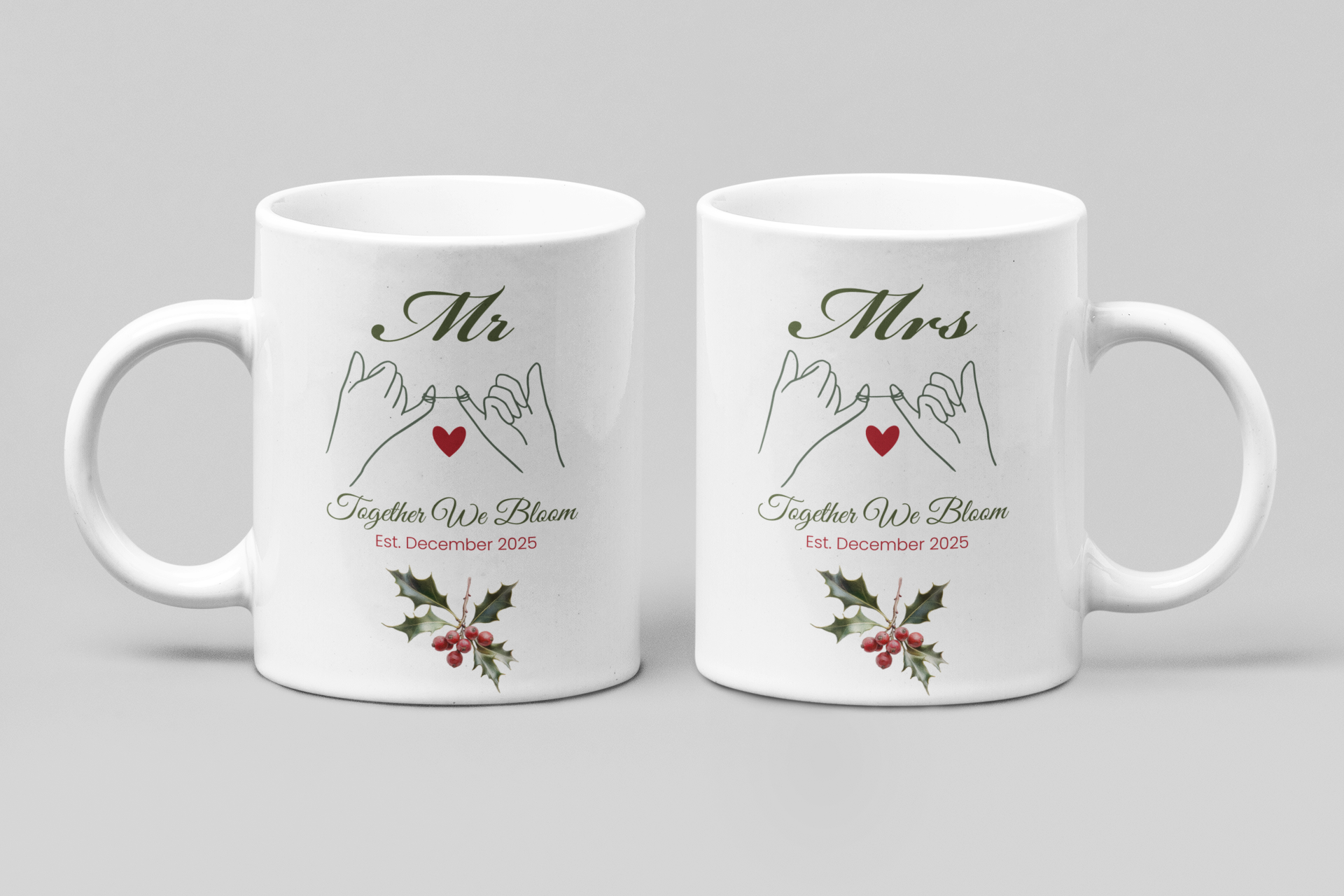 December Mr & Mrs Birth Month Mugs – Personalised Gift