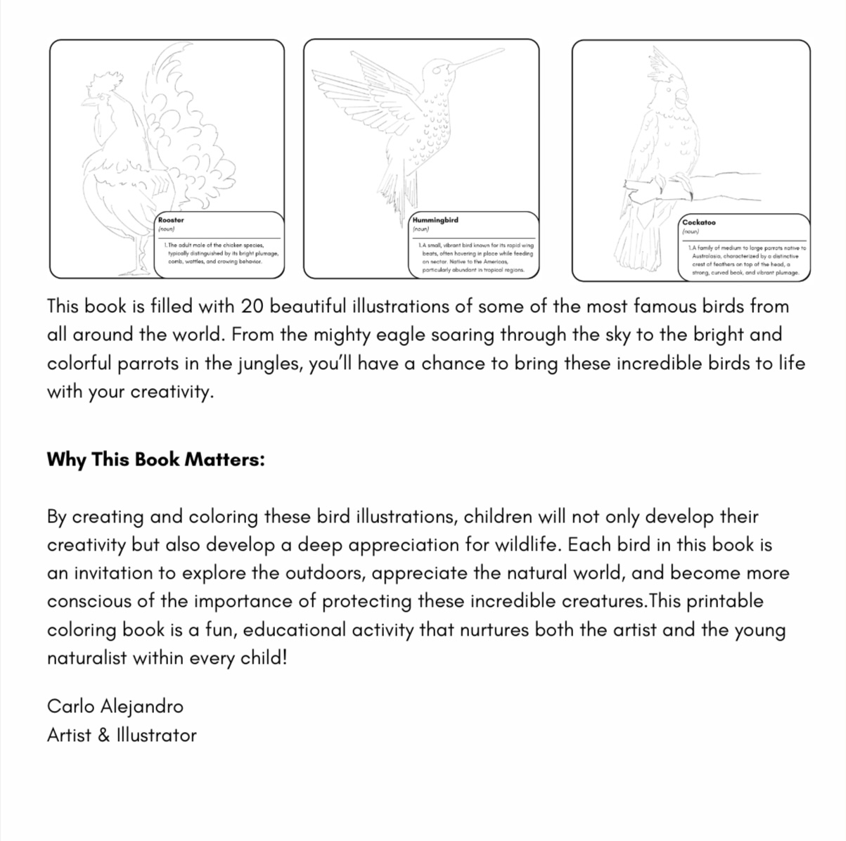 Amazing Birds of the World! - Digital Coloring Book 