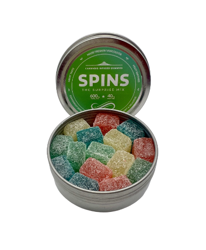 SPINS THC GUMMY TINS -600MG