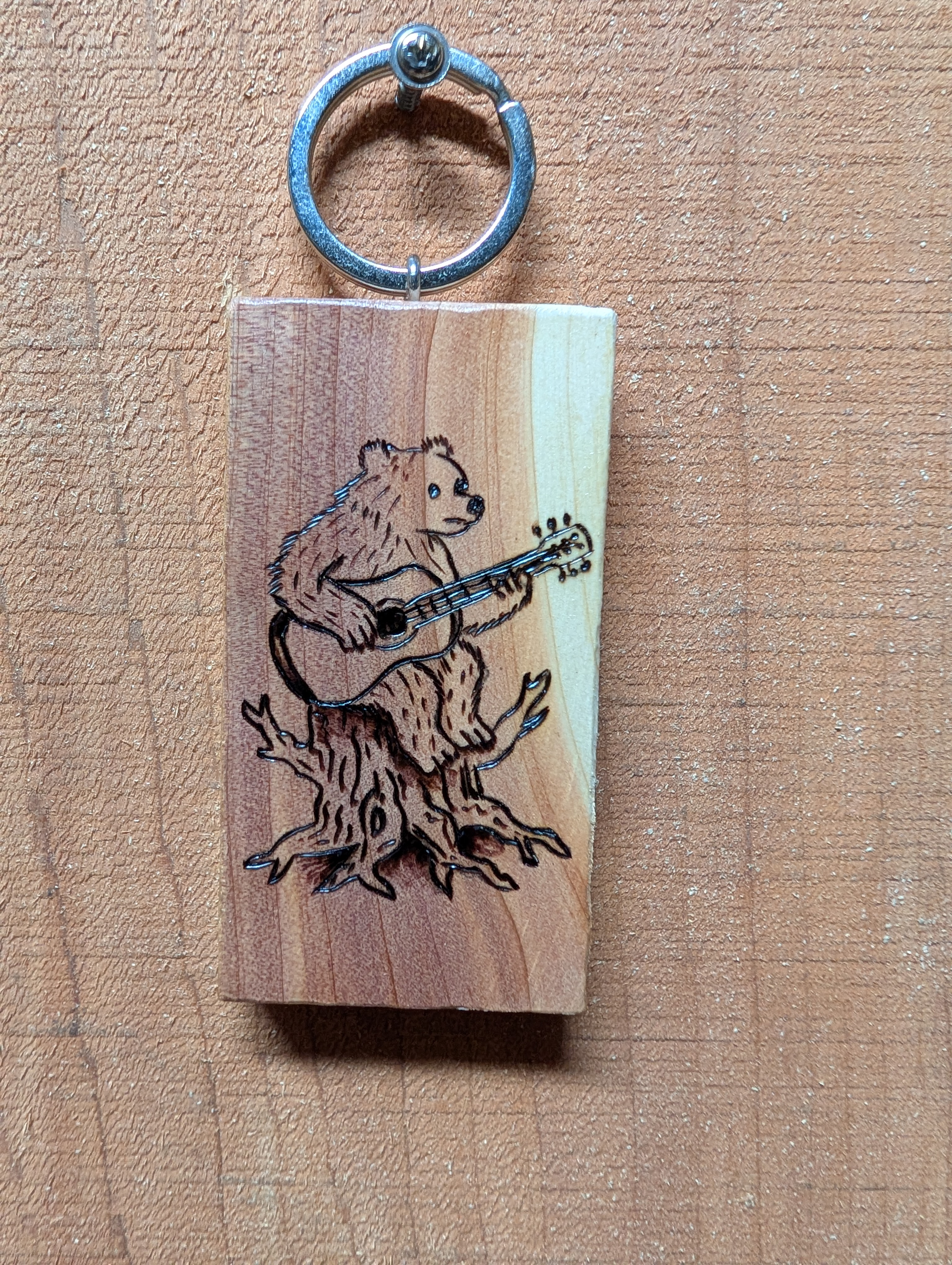 Bear Playing Guitar Keychain