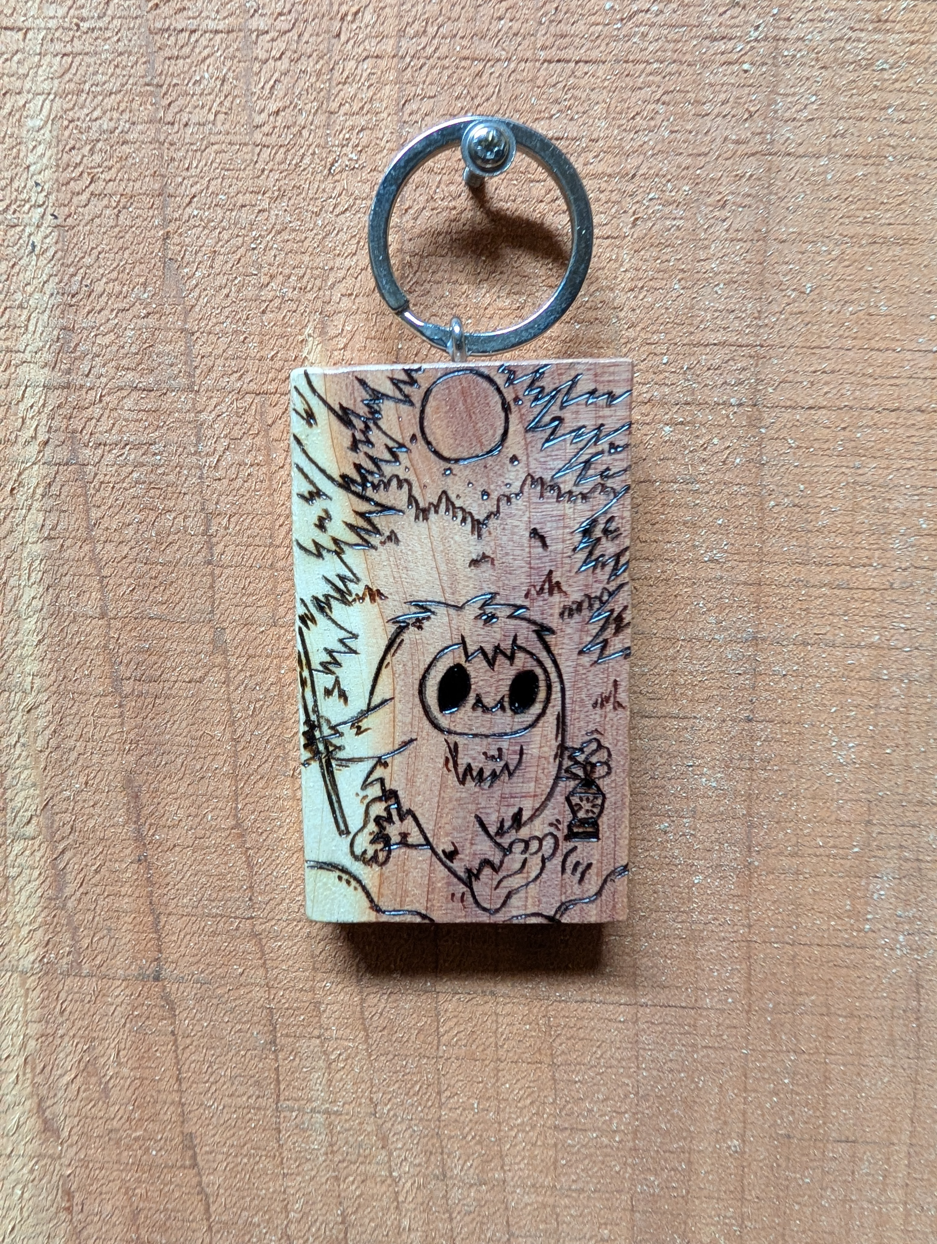 Cedar Bigfoot Keychain