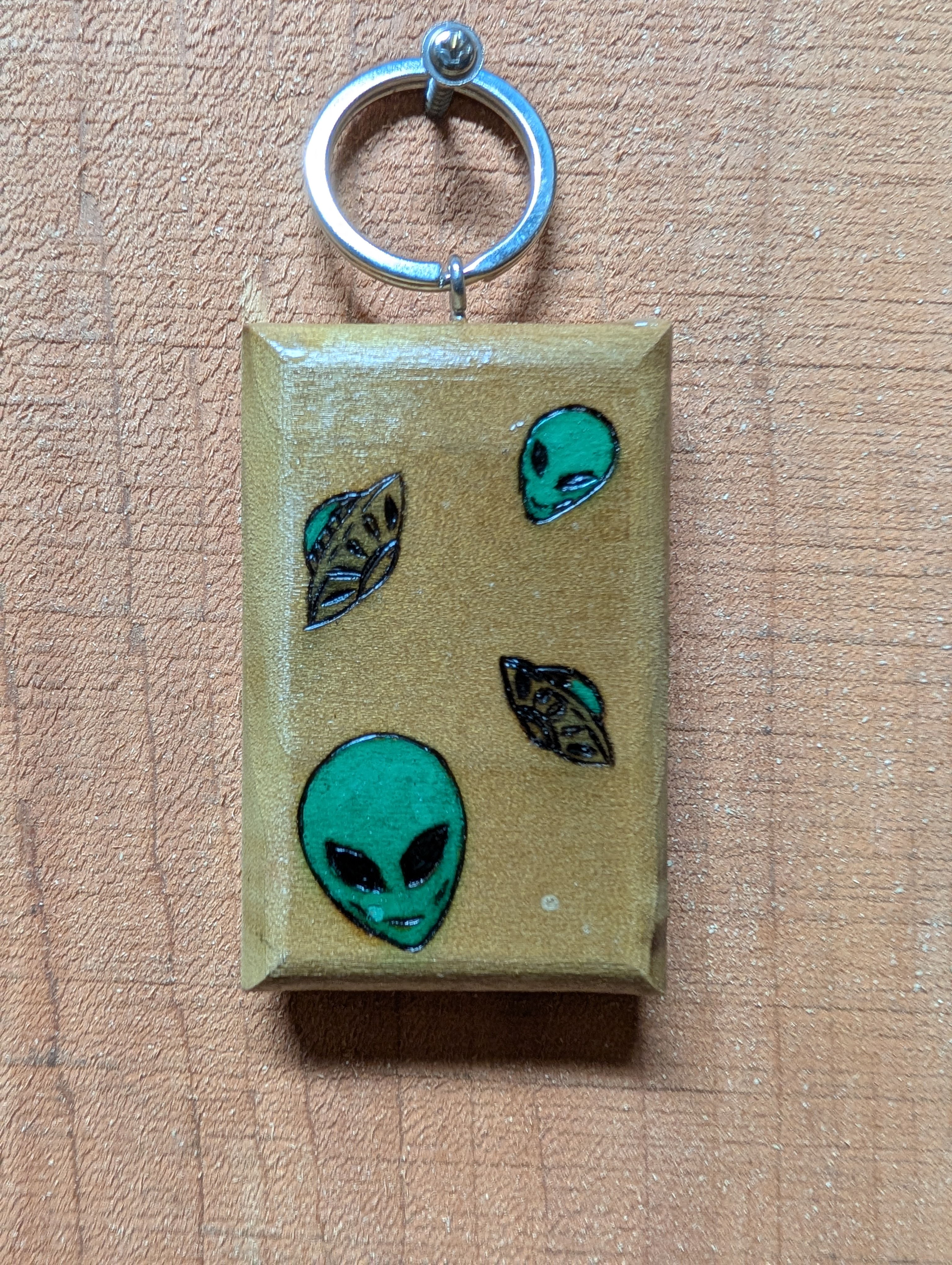 Double-sided Alien Keychain