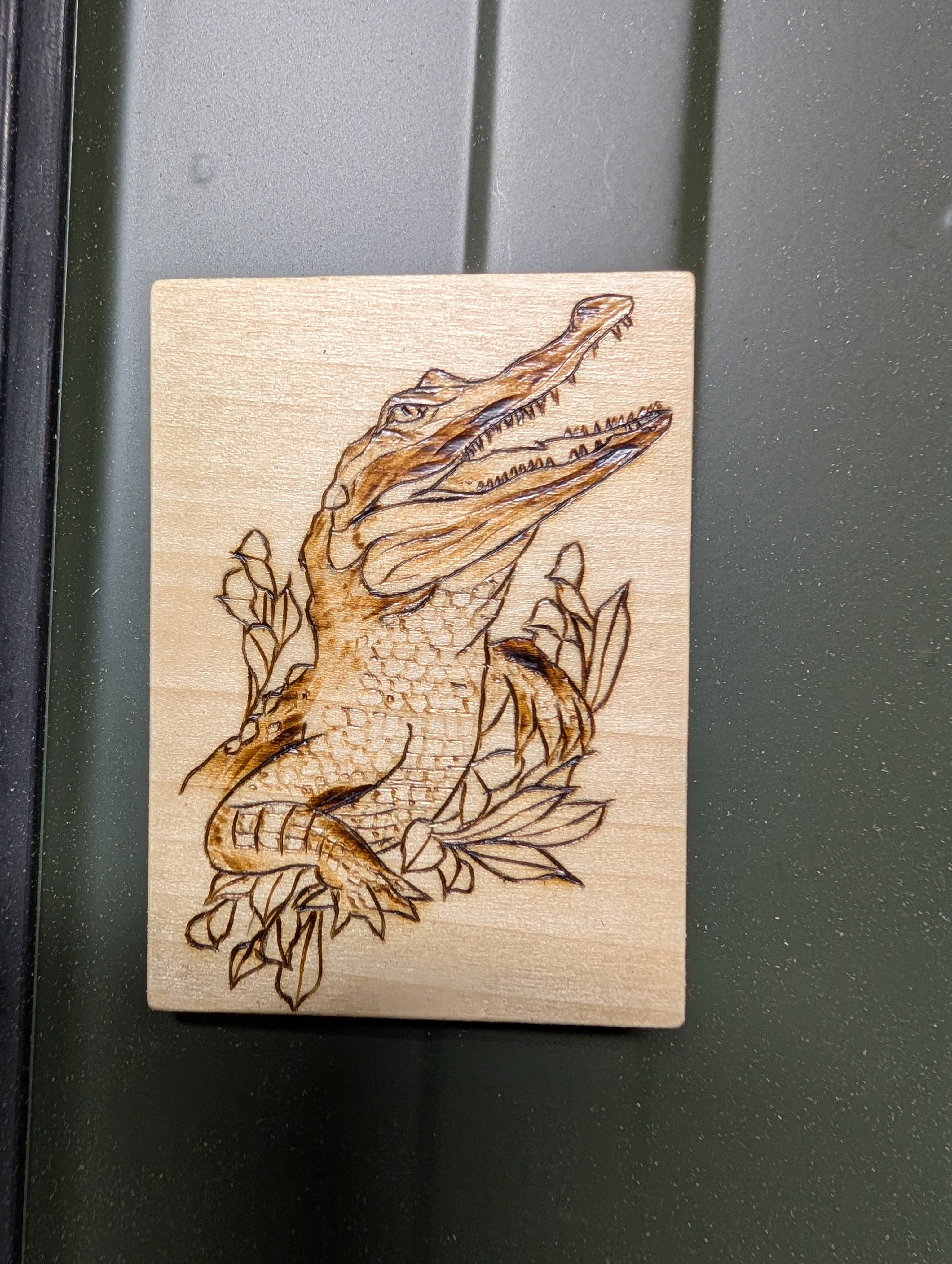 Poplar Alligator Fridge Magnet