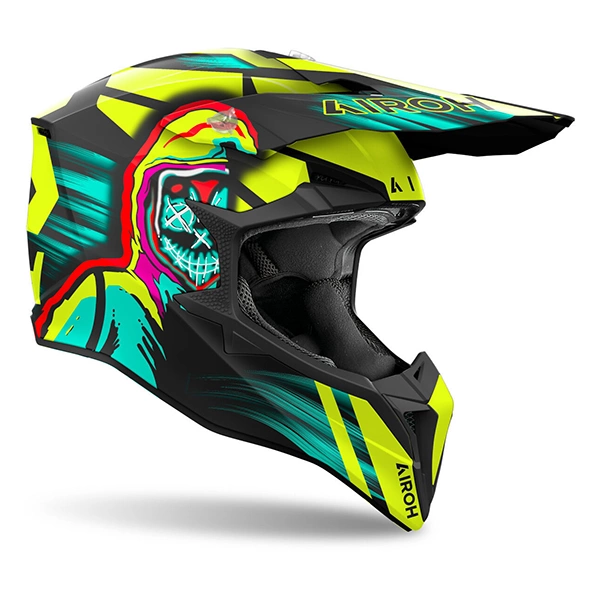 Casque Airoh Wraaap Cyber Motocross - Matt Yellow