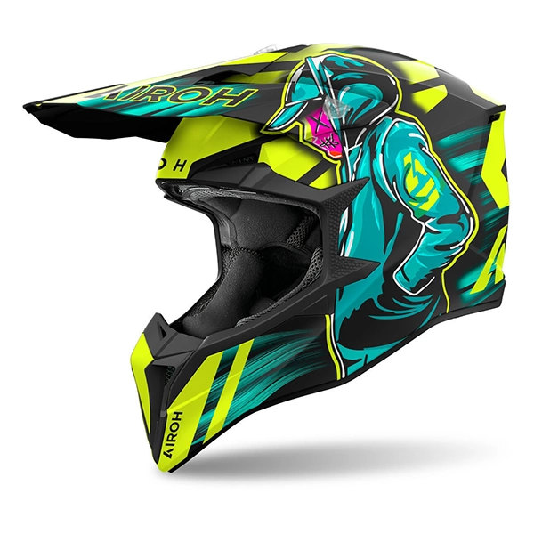 Casque Airoh Wraaap Cyber Motocross - Matt Yellow
