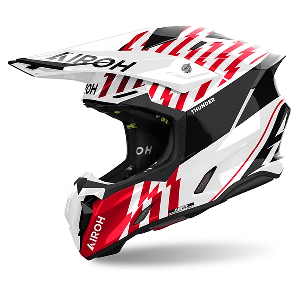 Caque Airoh Twist 3 Thunder Motocross - Red Gloss