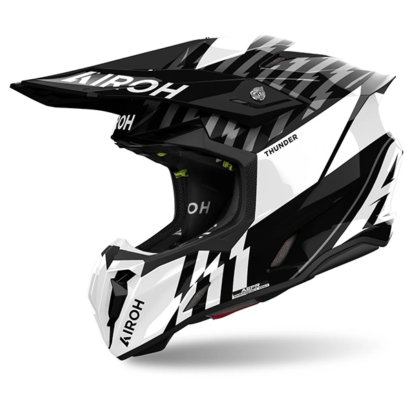 Caque Airoh Twist 3 Thunder Motocross - Black/White 